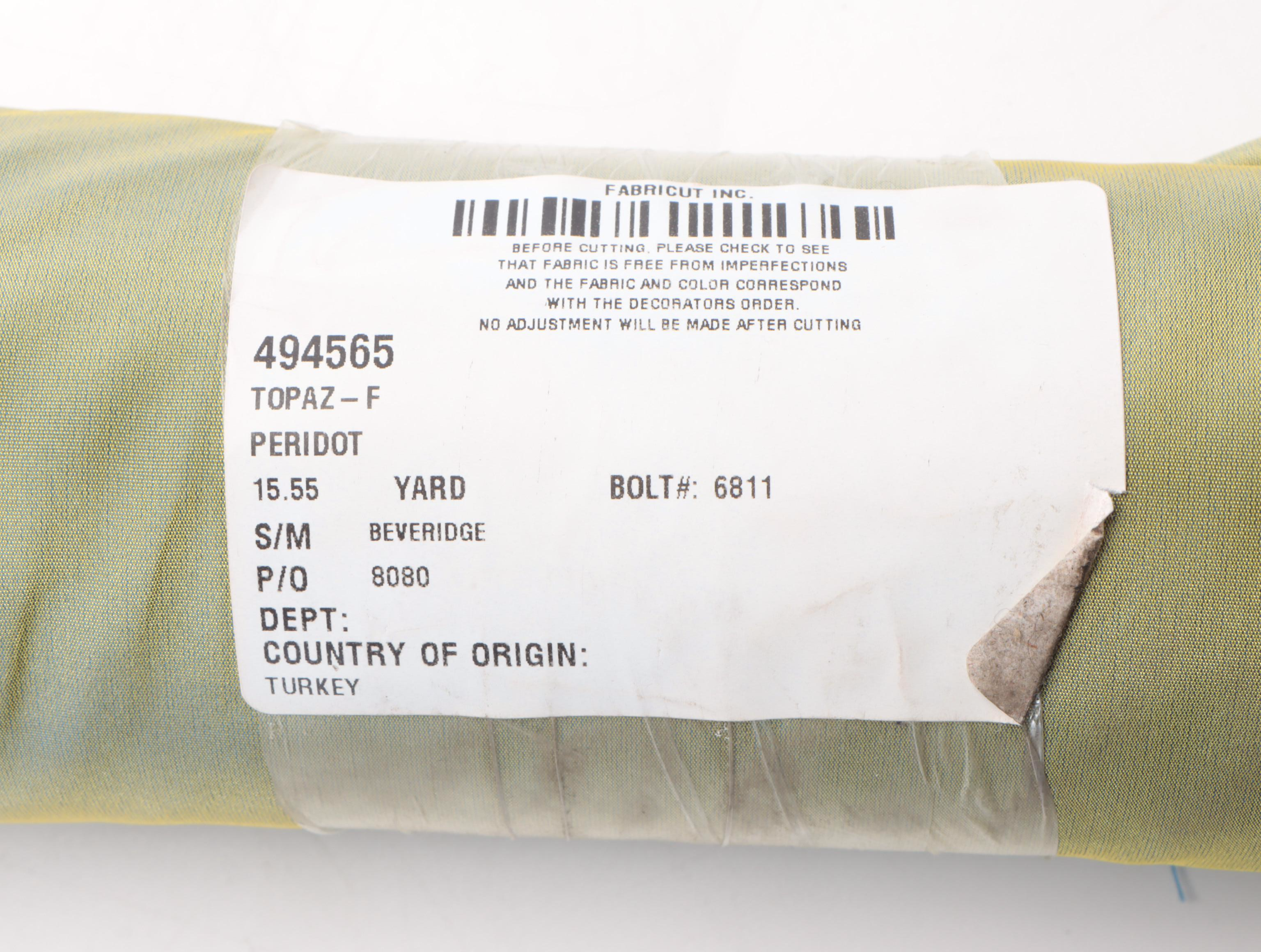 Chartreuse, Olive and Aqua Green Decorator Fabric Partial Bolts