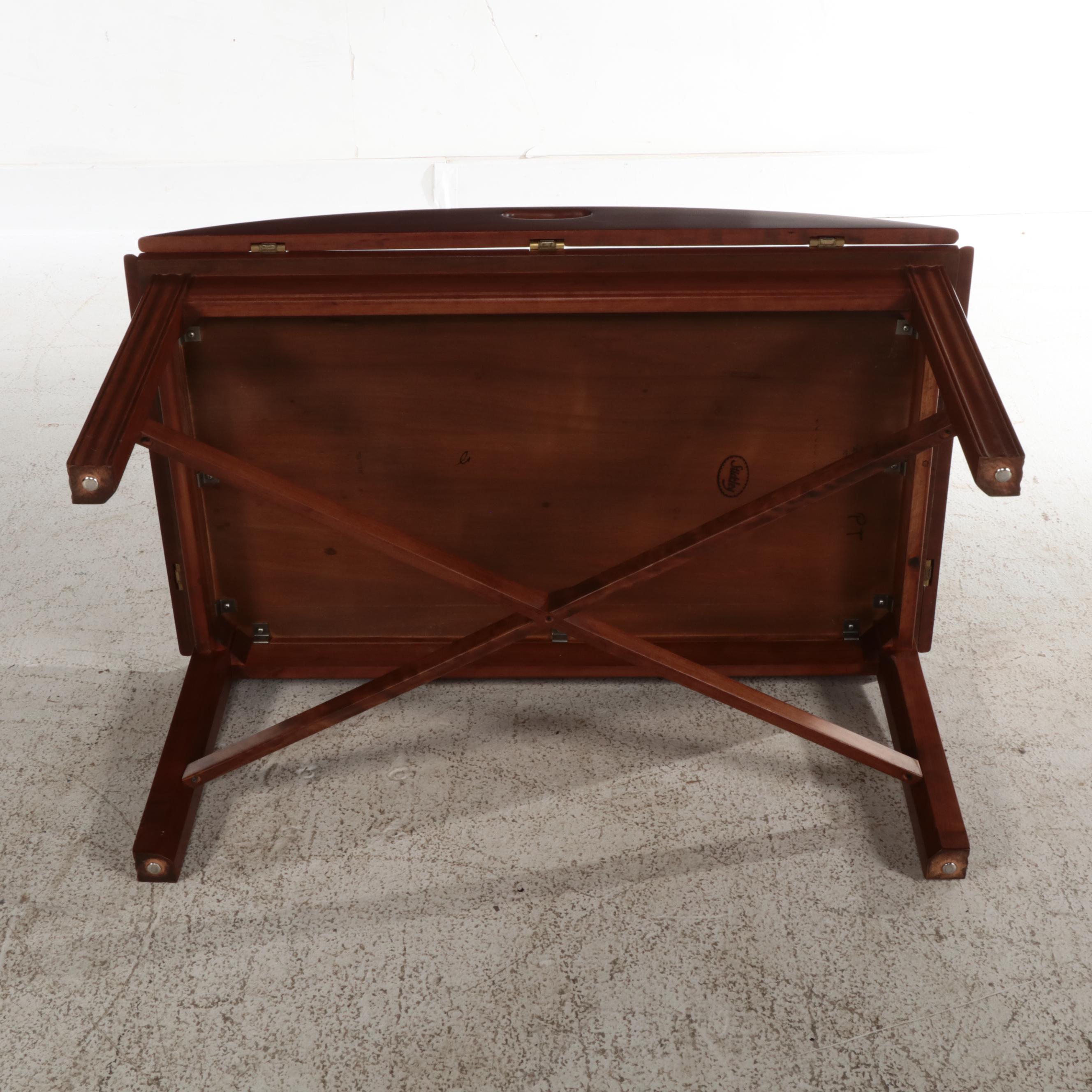 Stickley Chippendale Style Cherrywood Butler's Tray Coffee Table