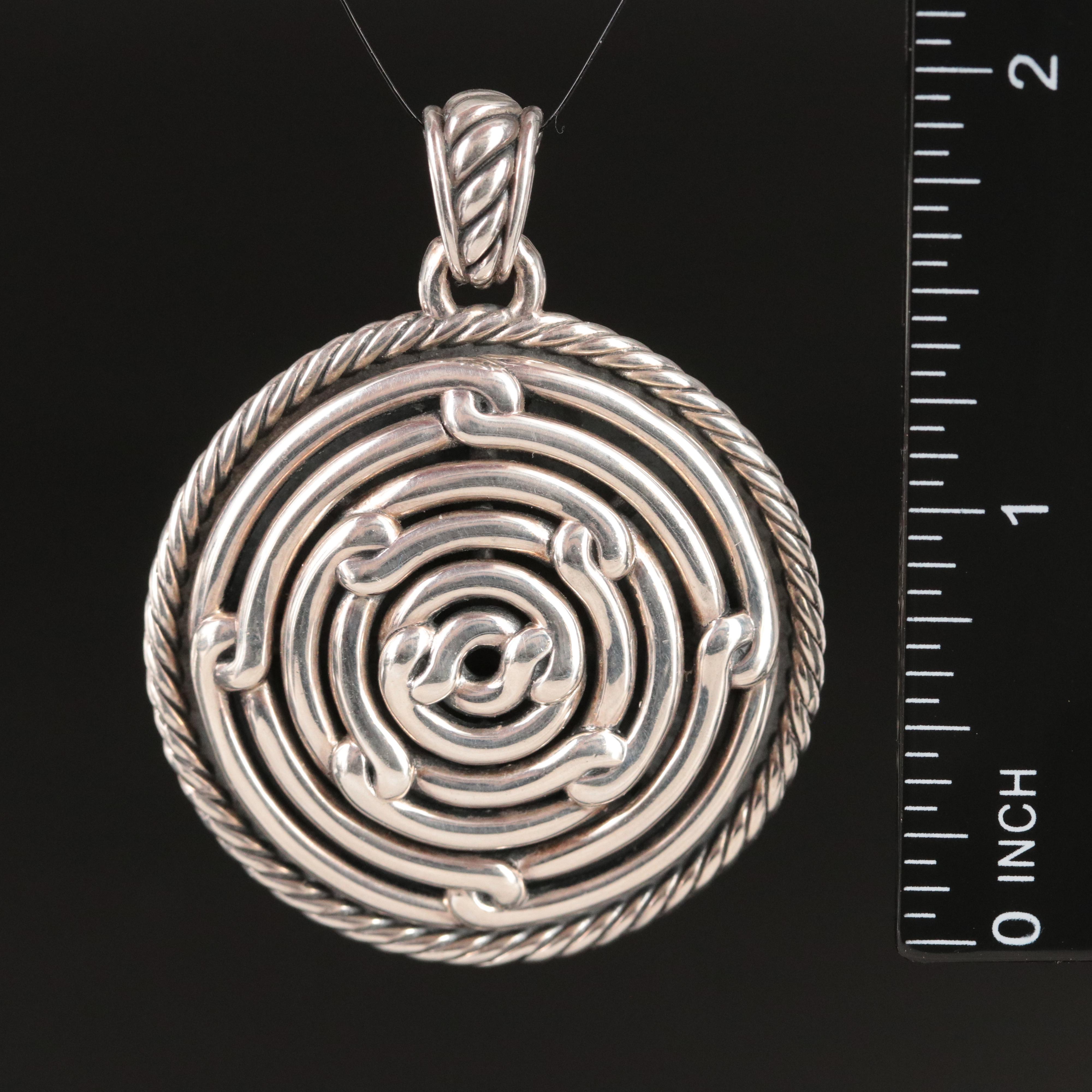 David Yurman Labyrinth Sterling Enhancer Pendant