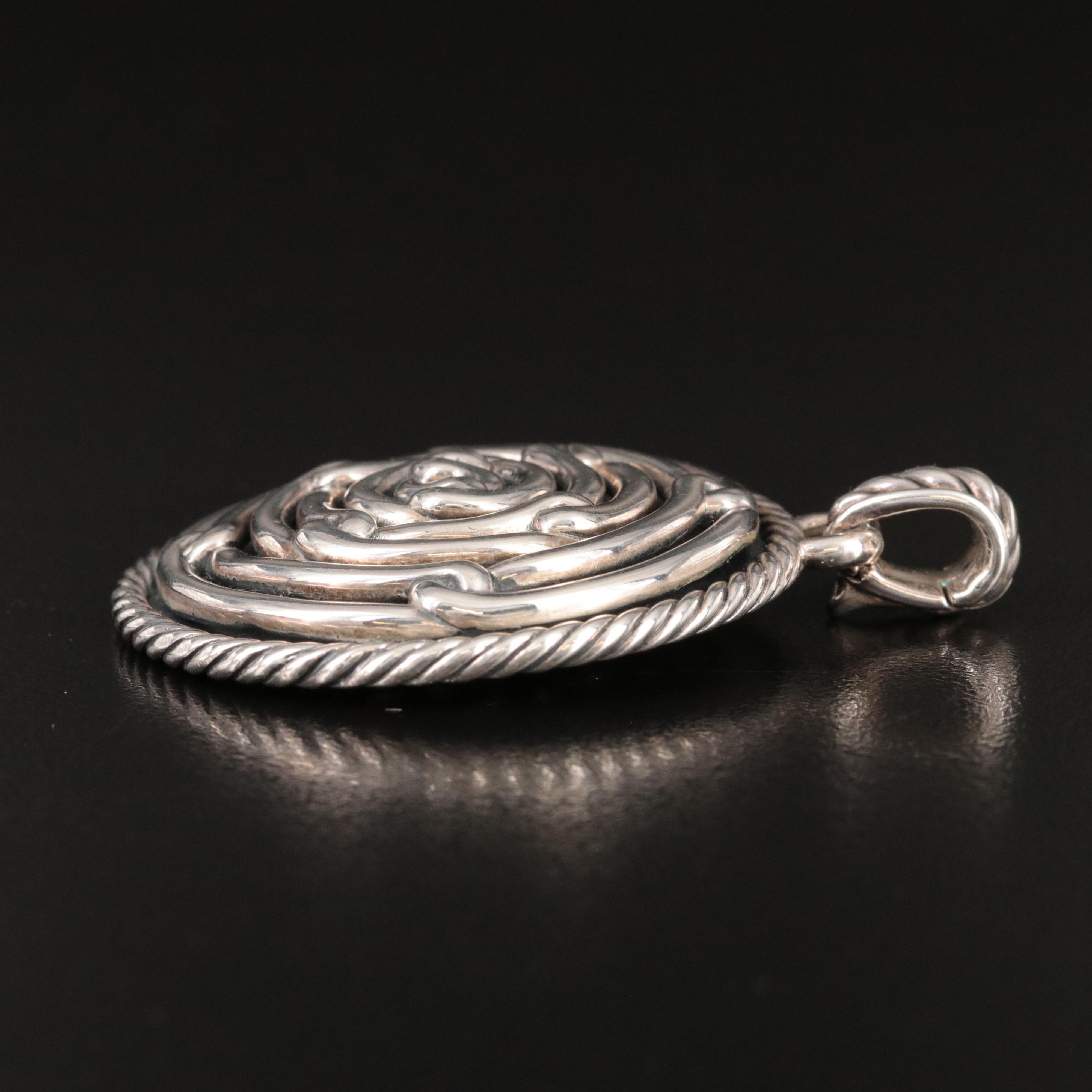 David Yurman Labyrinth Sterling Enhancer Pendant