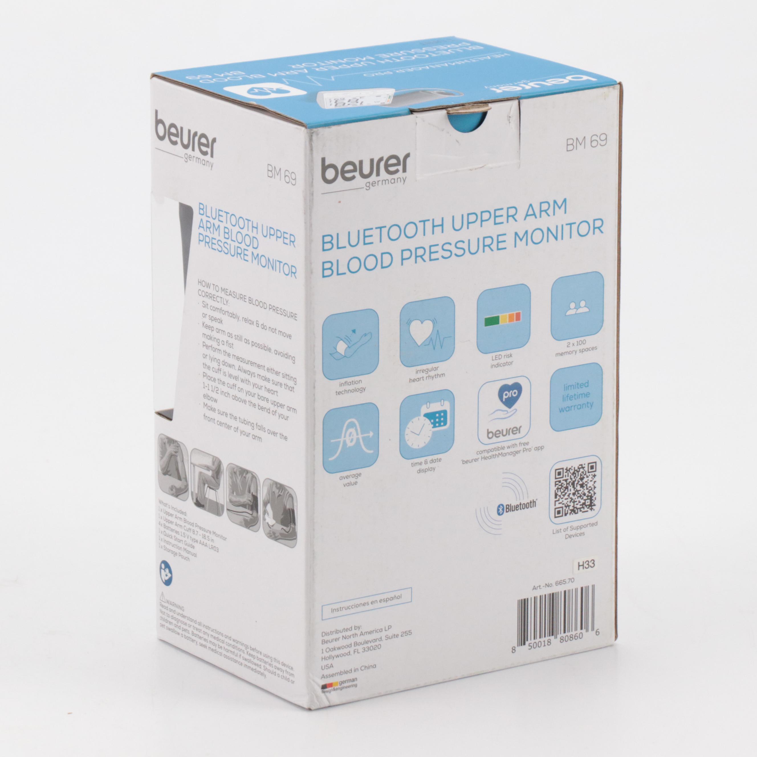Beurer Bluetooth Upper Arm Blood Pressure Monitor