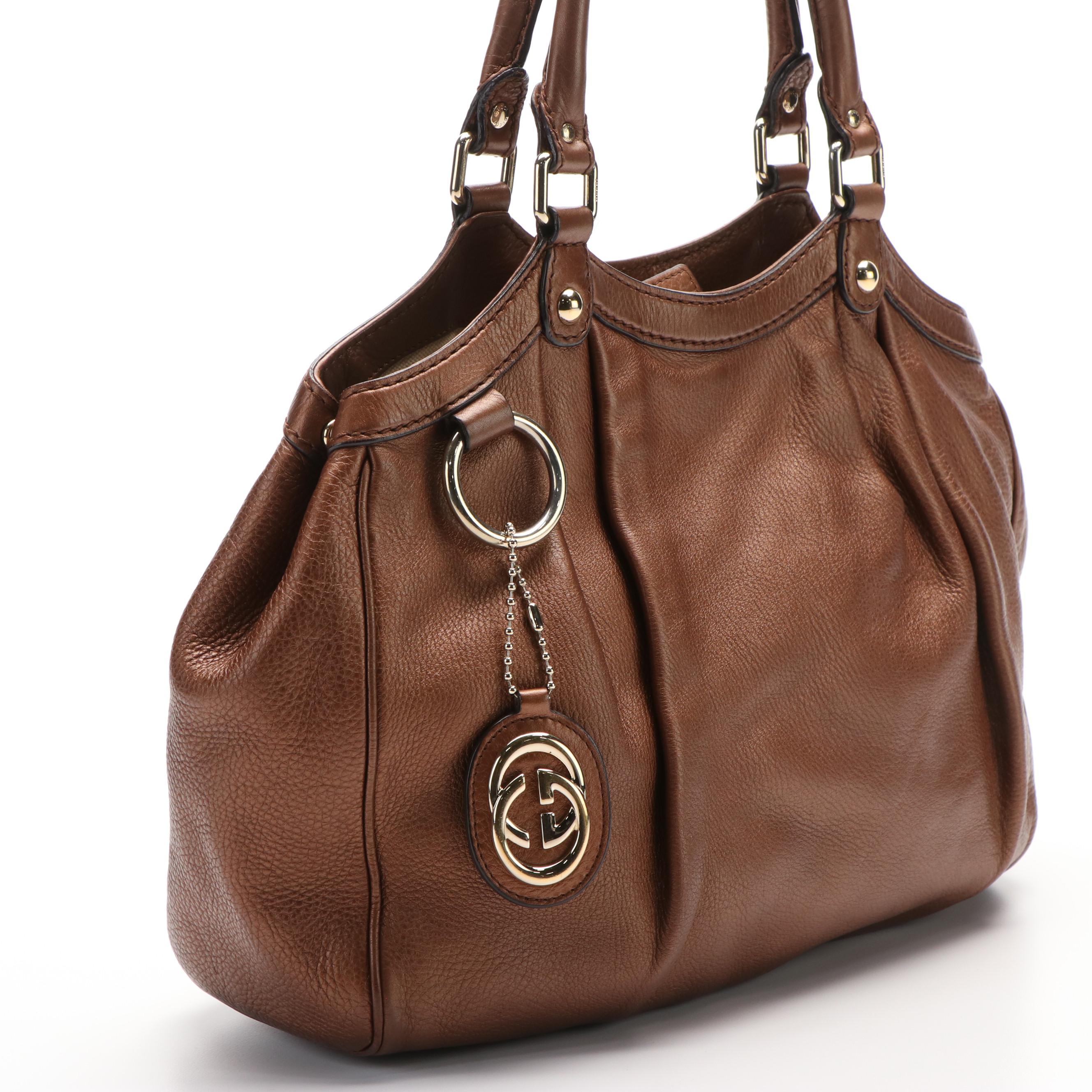 Gucci Sukey Handbag in Metallic Bronze Leather