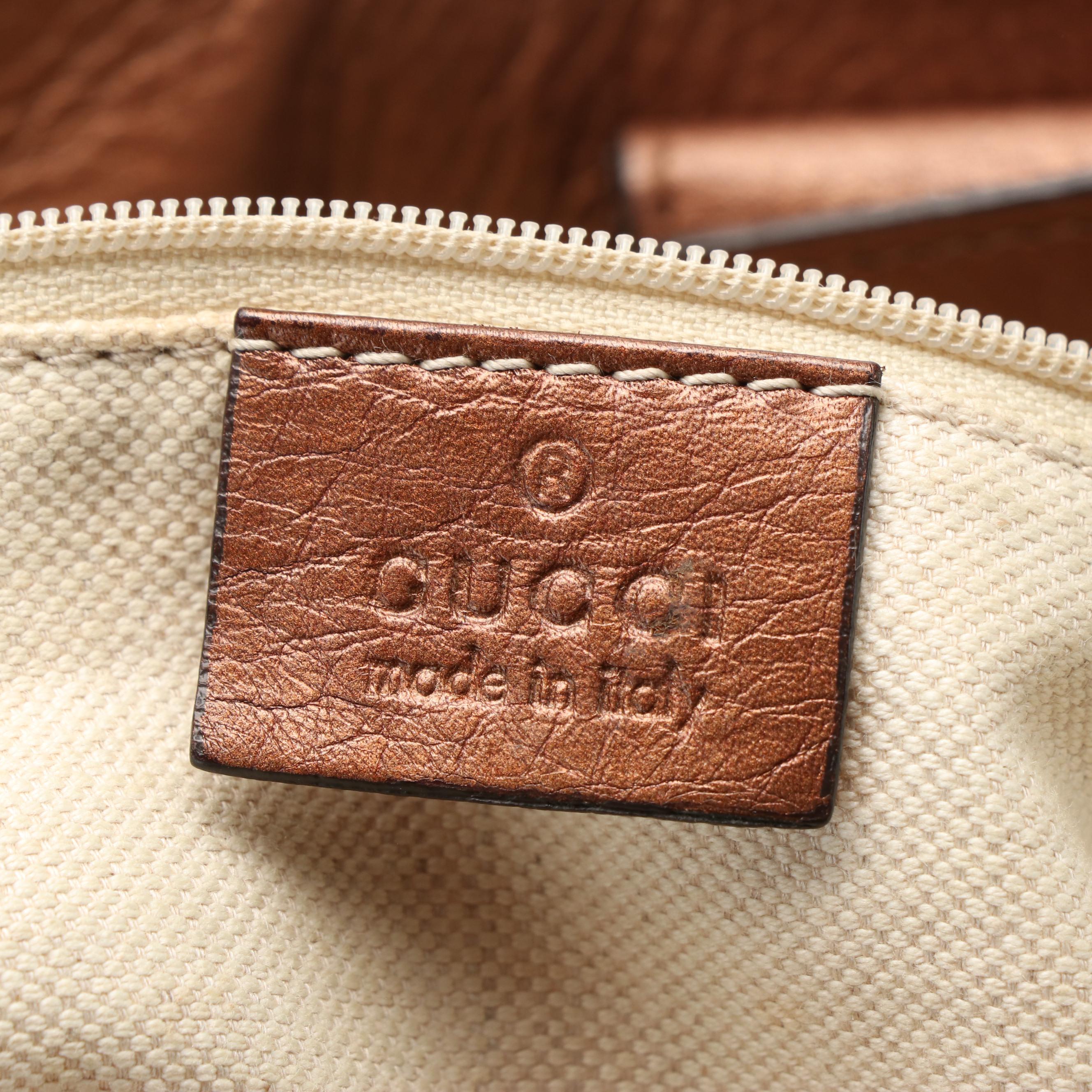 Gucci Sukey Handbag in Metallic Bronze Leather