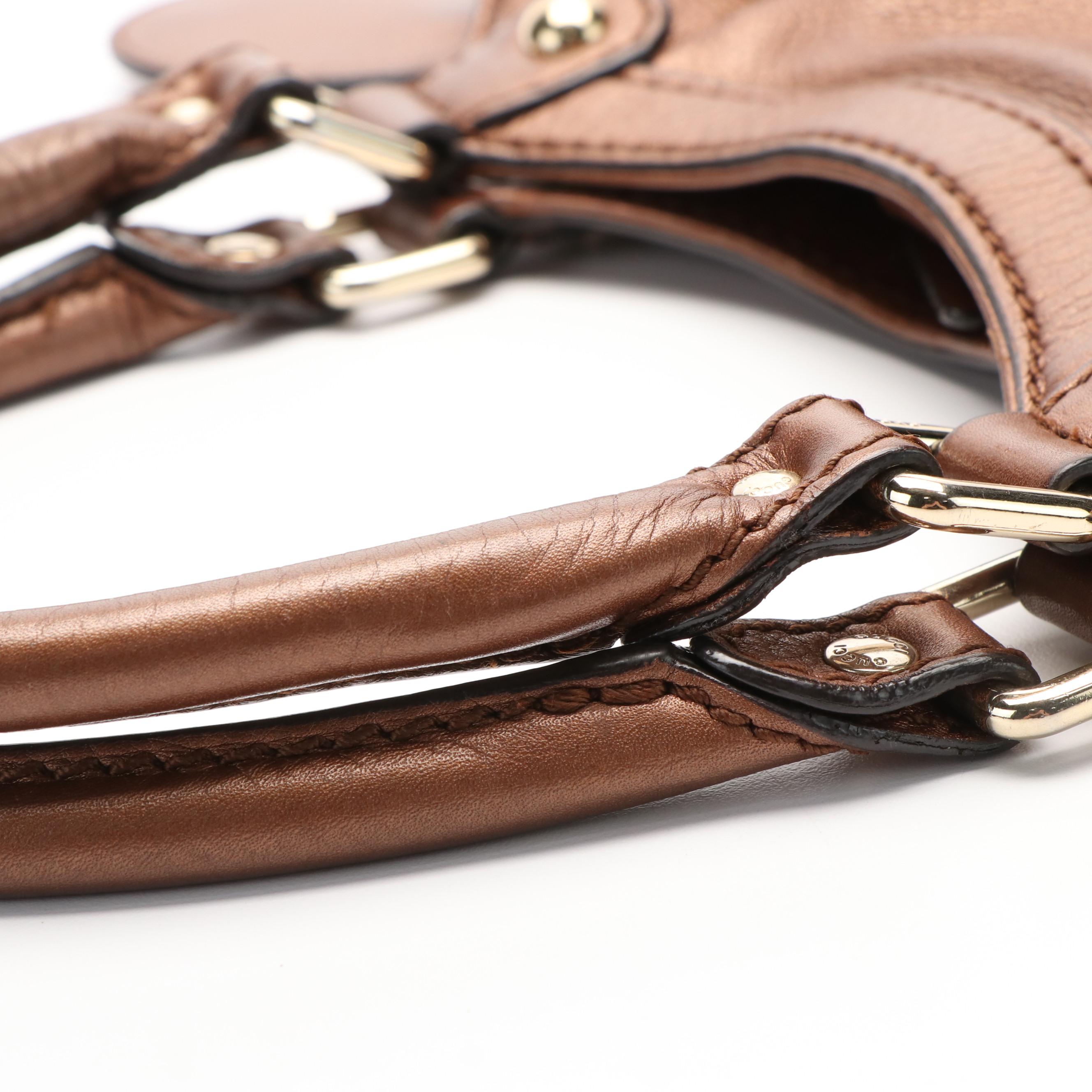 Gucci Sukey Handbag in Metallic Bronze Leather