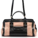 Chloe Alice Satchel in Pink and Black Leather
