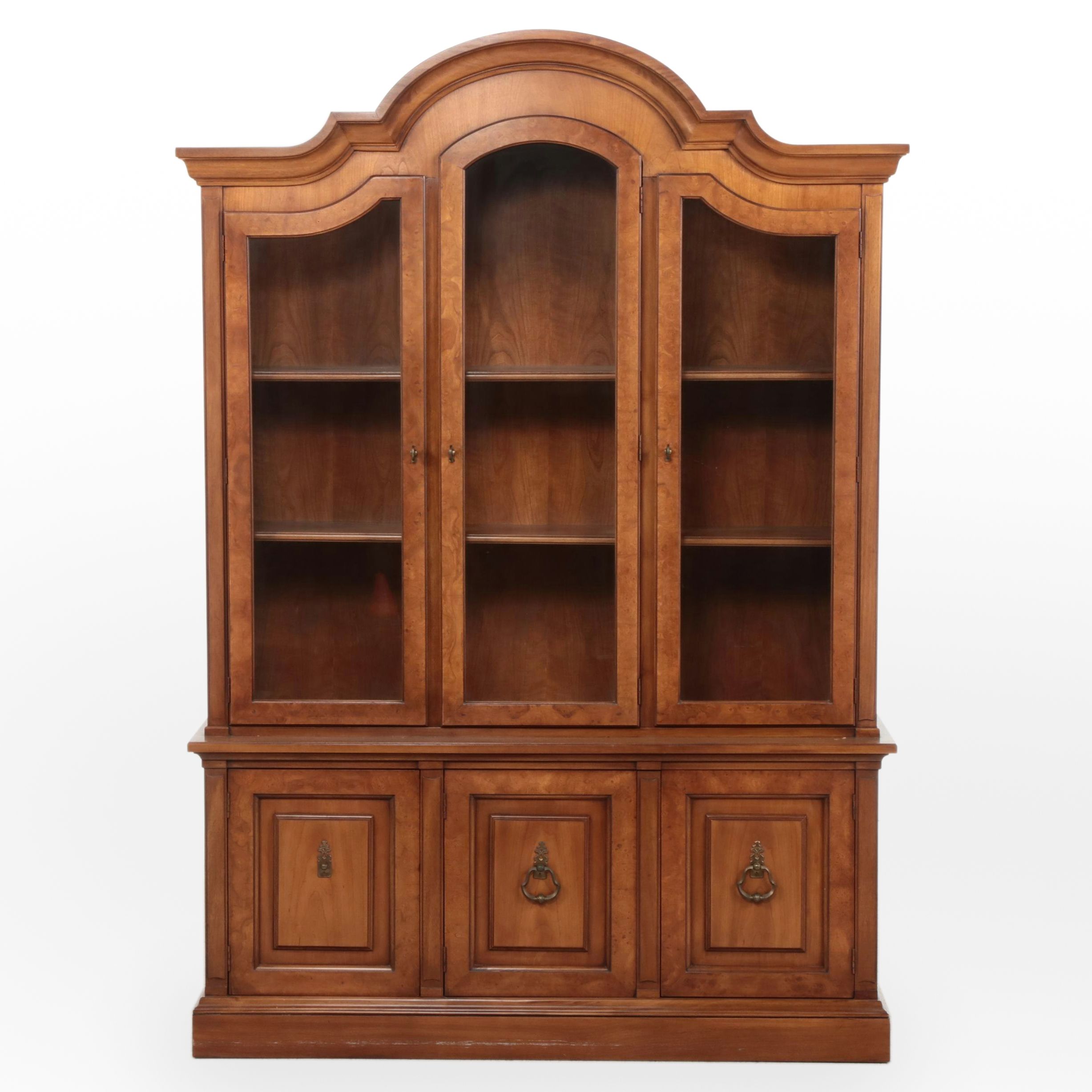 Drexel "Repertoire" Cherrywood, Walnut, and Burl Elm China Cabinet