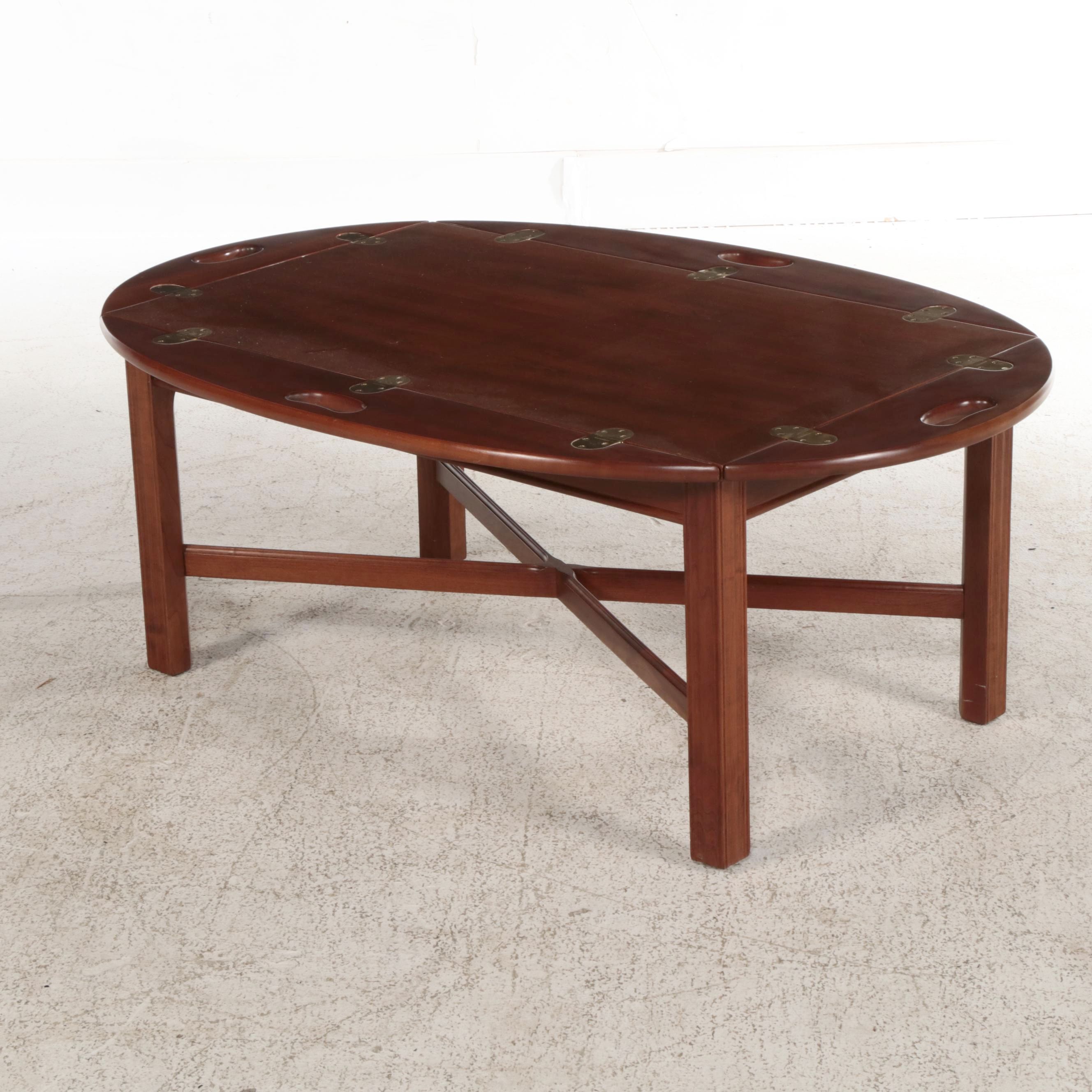 Stickley Chippendale Style Cherrywood Butler's Tray Coffee Table