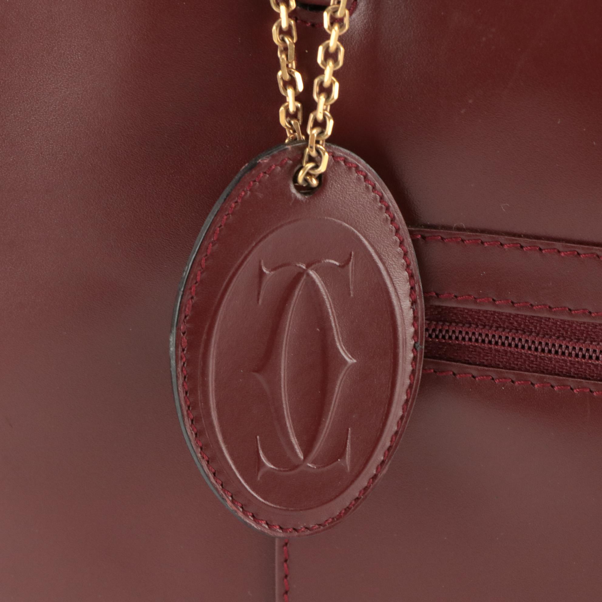 Cartier Les Must de Cartier Tall Tote in Burgundy Calfskin Leather