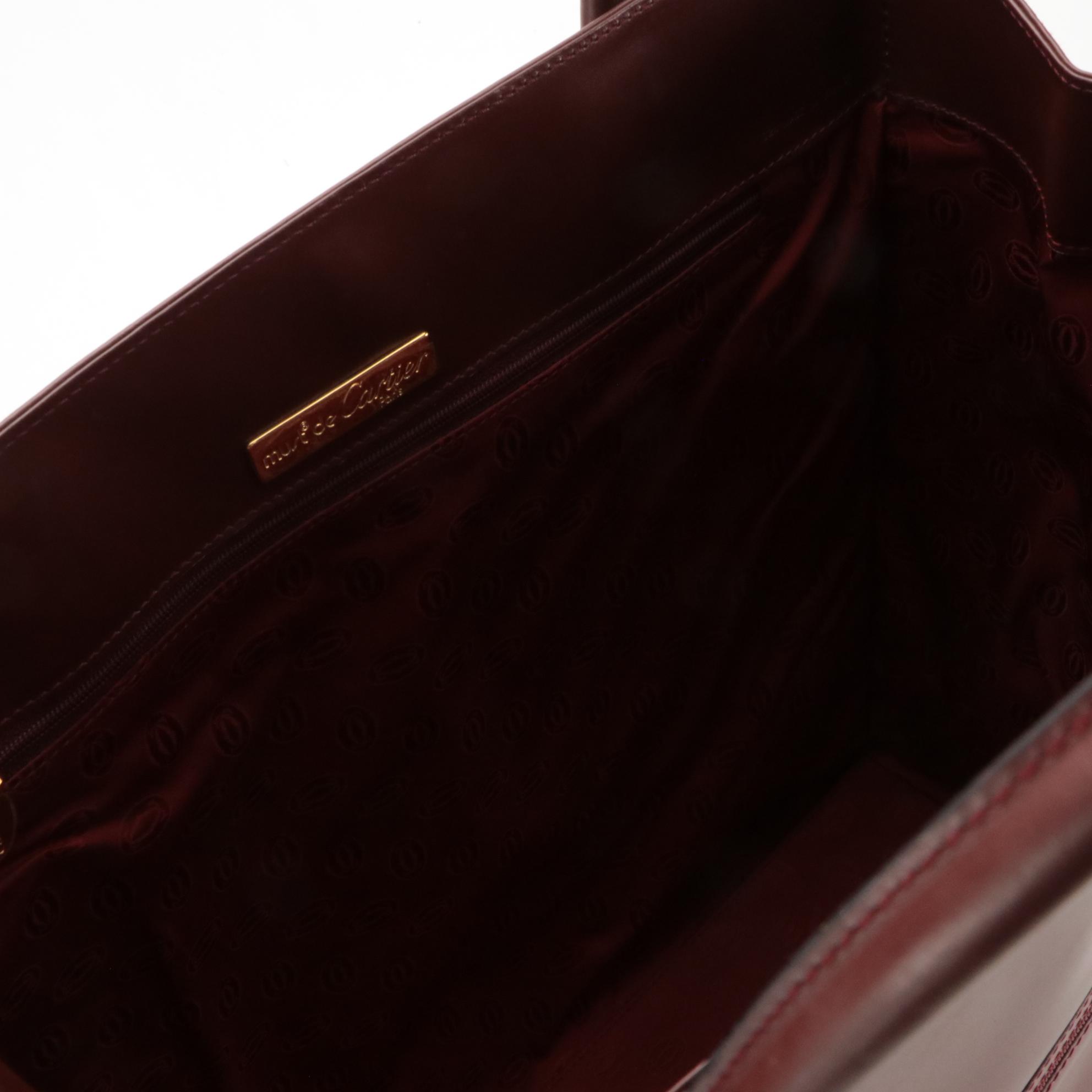 Cartier Les Must de Cartier Tall Tote in Burgundy Calfskin Leather