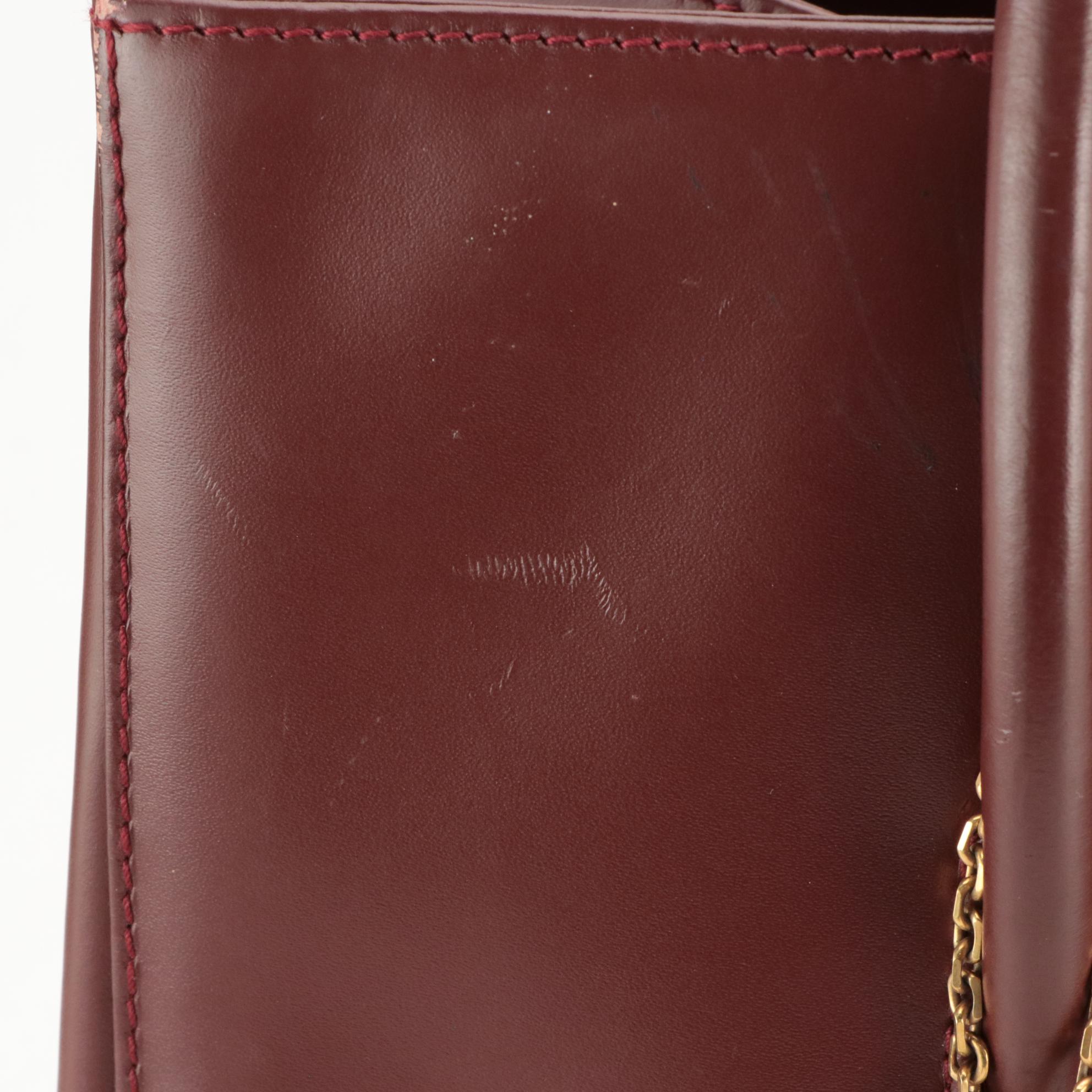 Cartier Les Must de Cartier Tall Tote in Burgundy Calfskin Leather