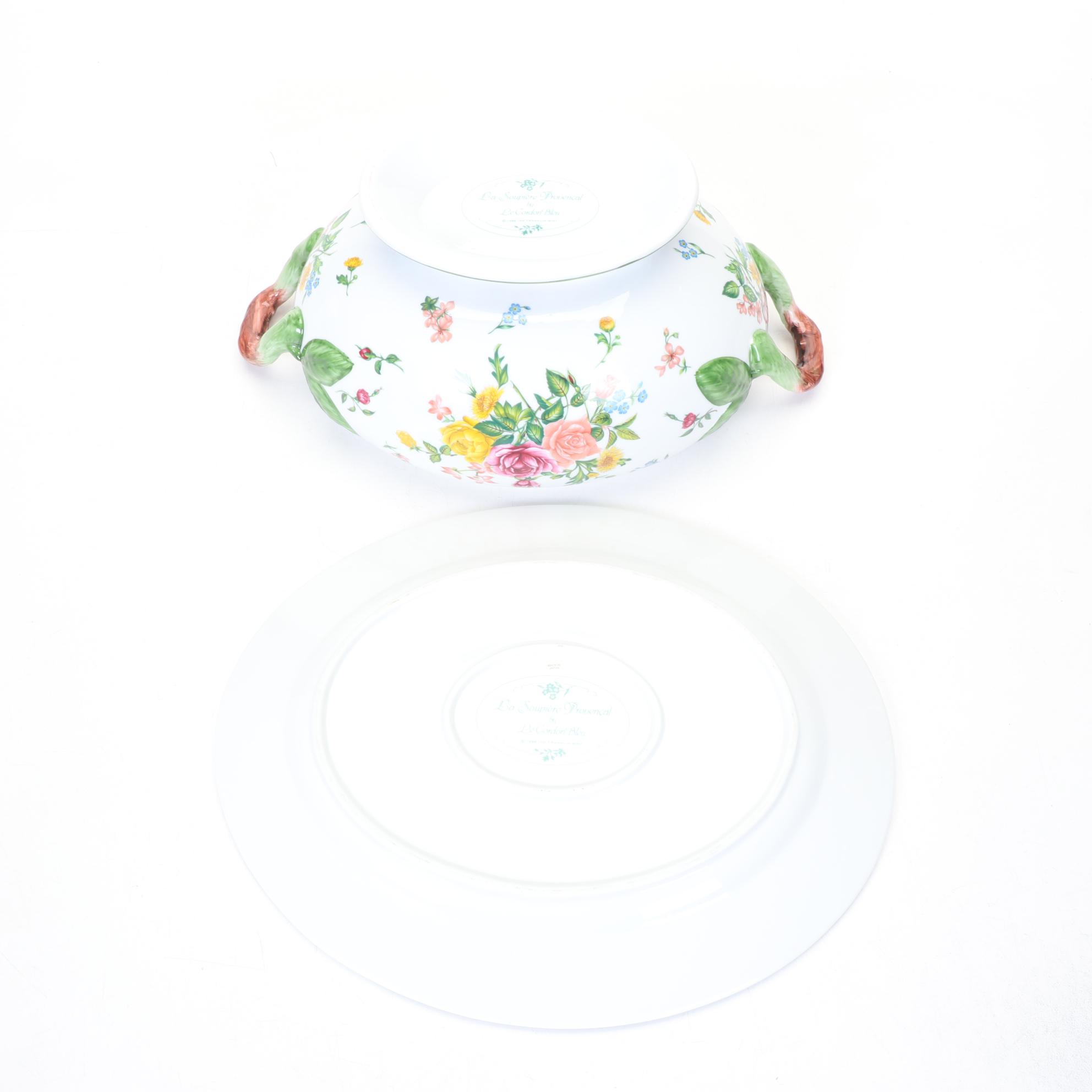 Le Cordon Bleu "La Soupiere Provencal" Floral Tureen Set for The Franklin Mint