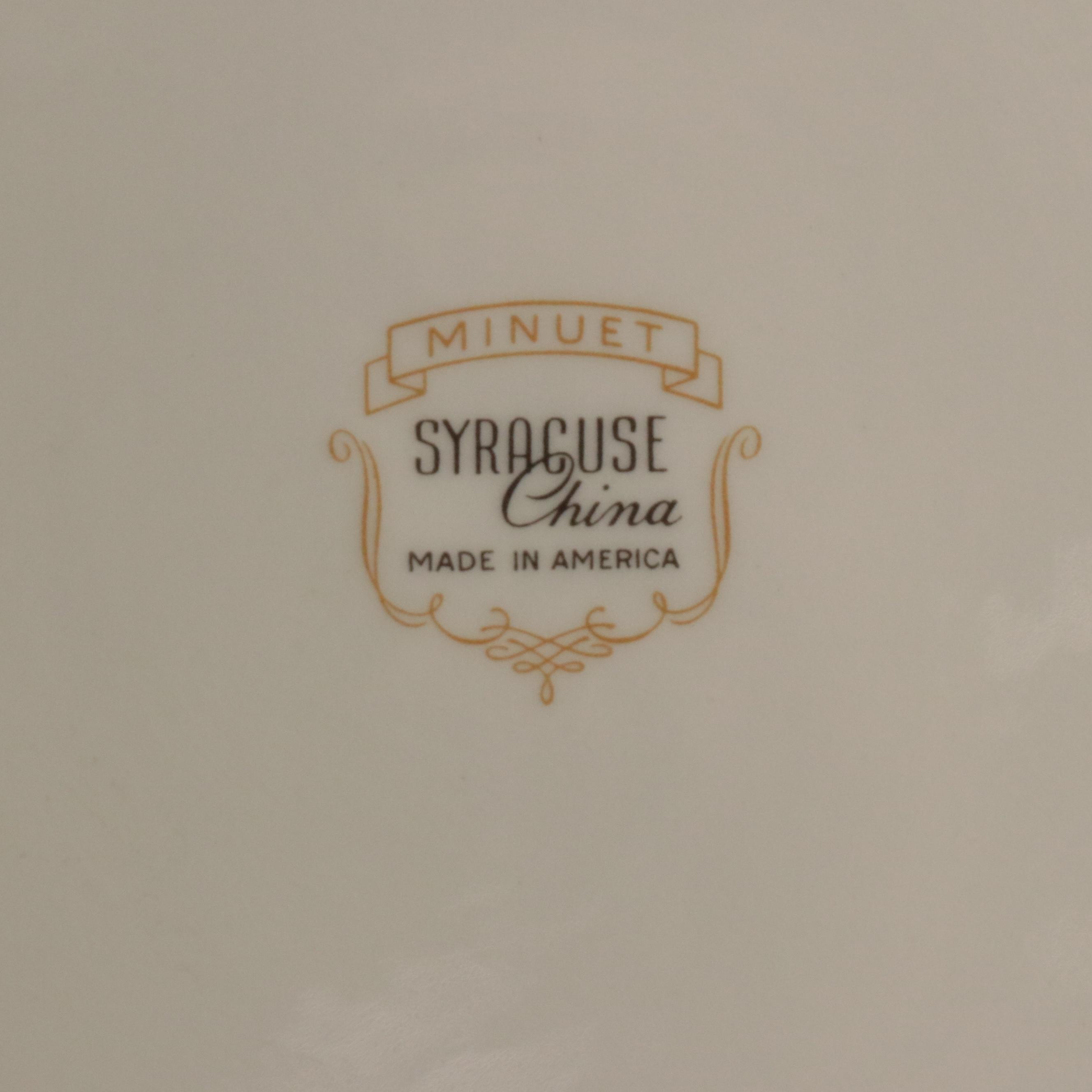 Syracuse "Minuet" Porcelain Dinner Plates, Salad Plates, and More