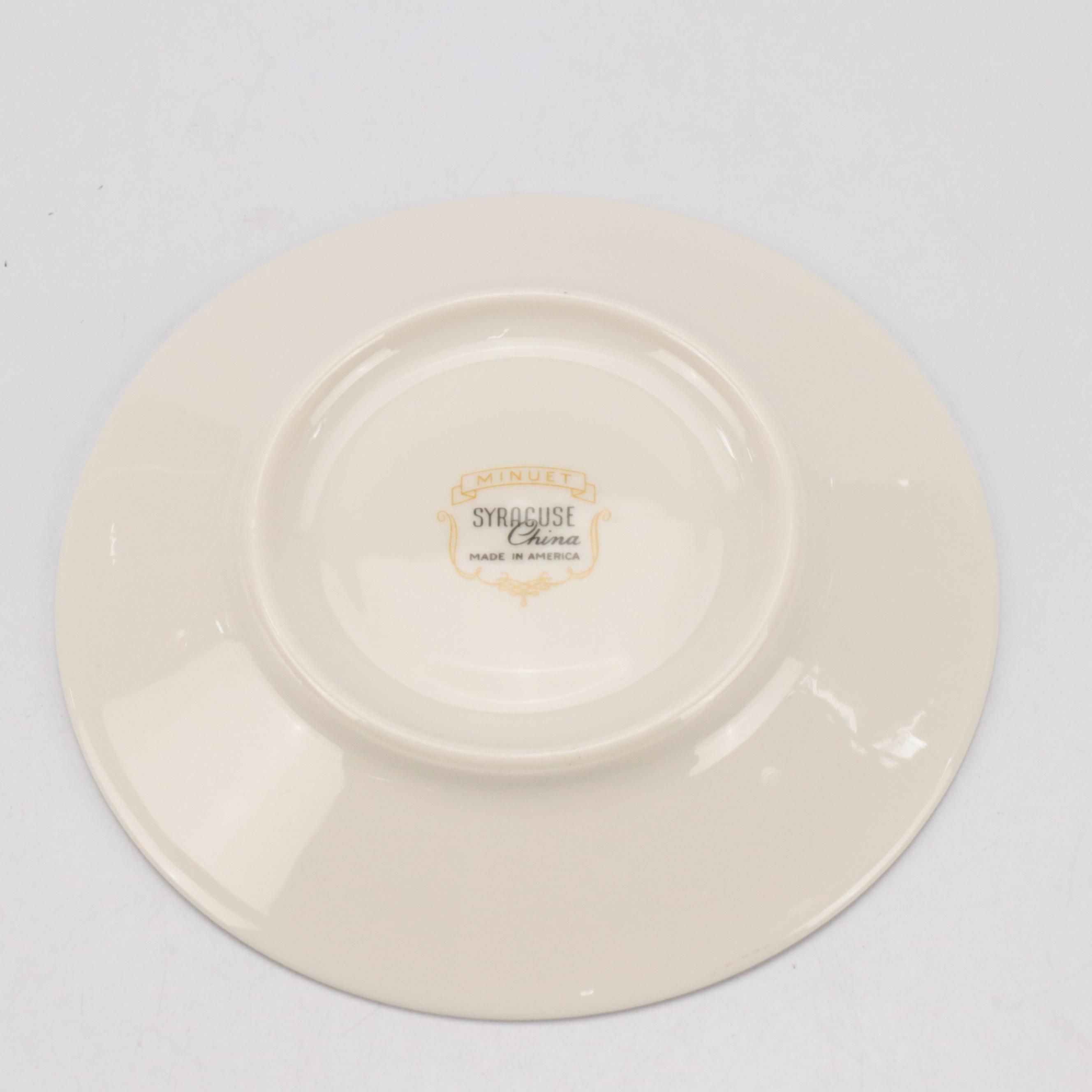 Syracuse "Minuet" Porcelain Dinner Plates, Salad Plates, and More