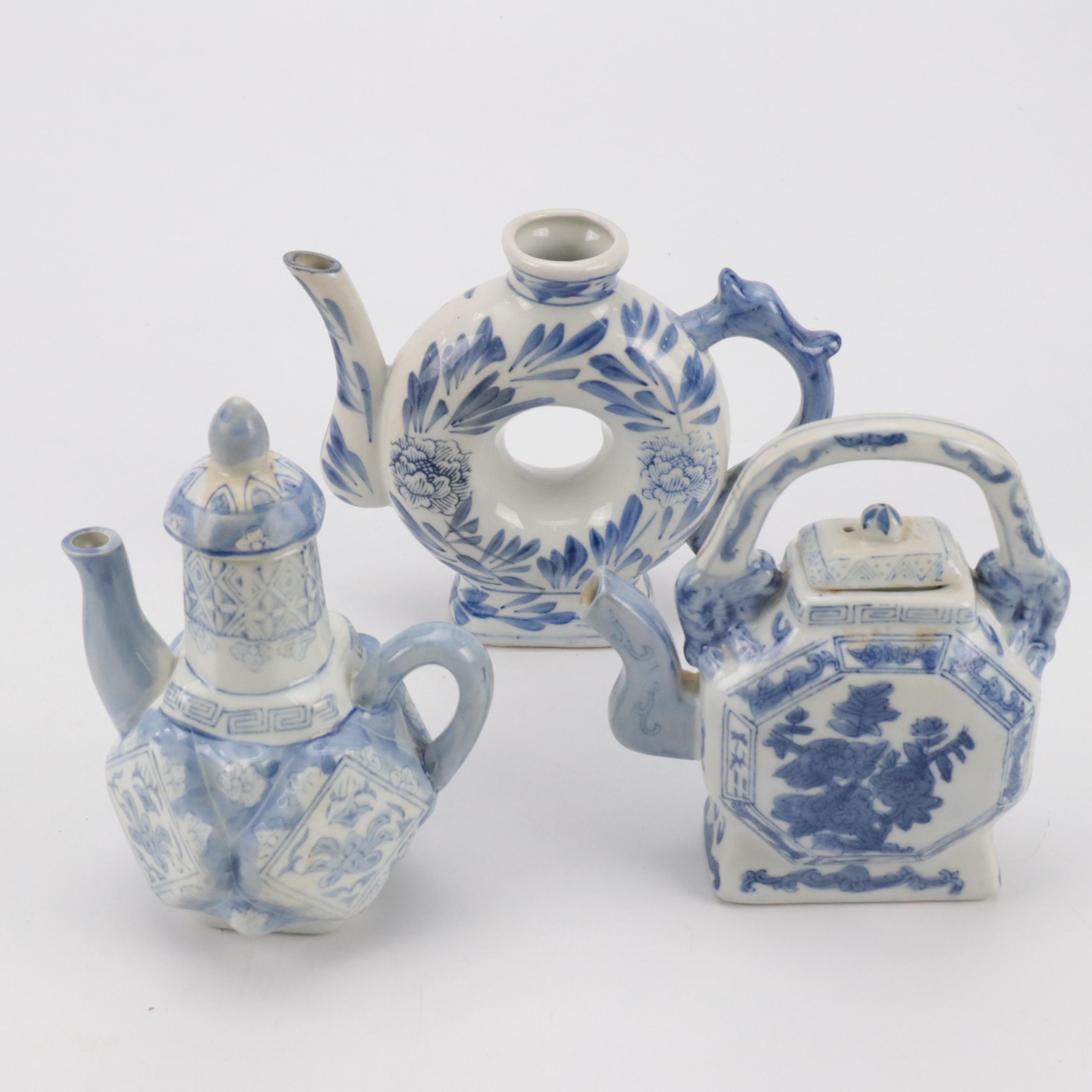 Chinese Blue and White Porcelain Teapots