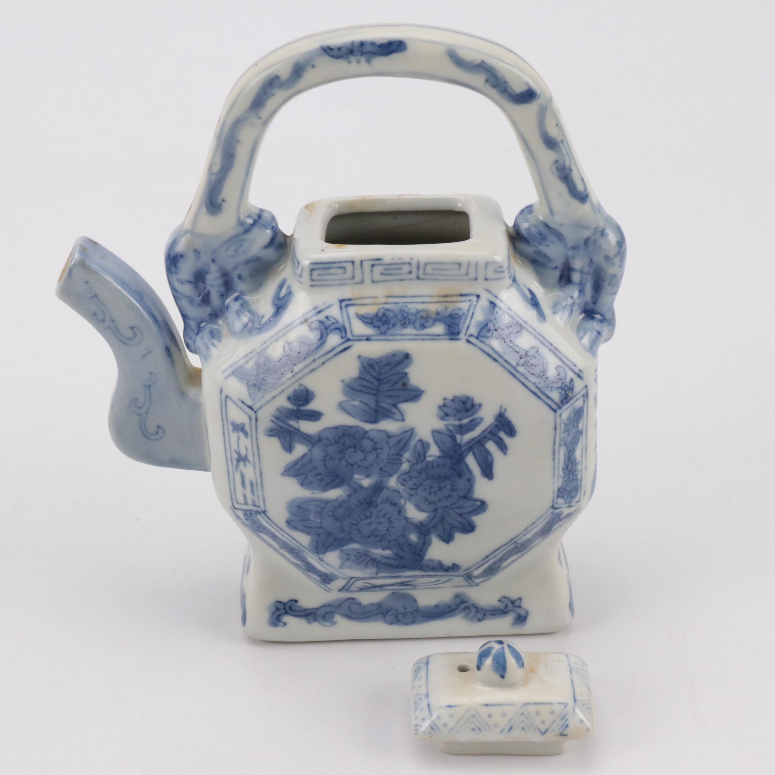 Chinese Blue and White Porcelain Teapots