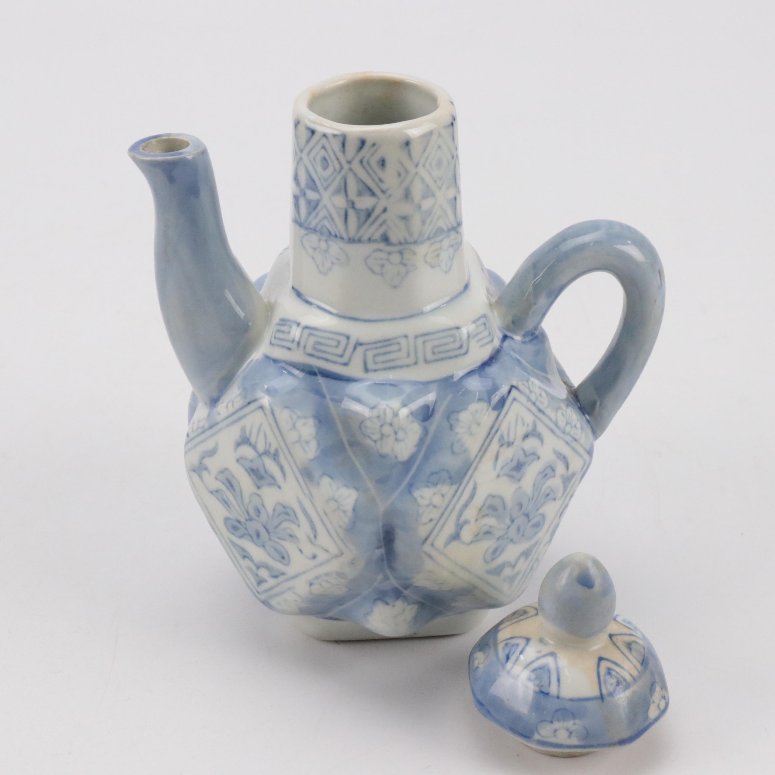 Chinese Blue and White Porcelain Teapots
