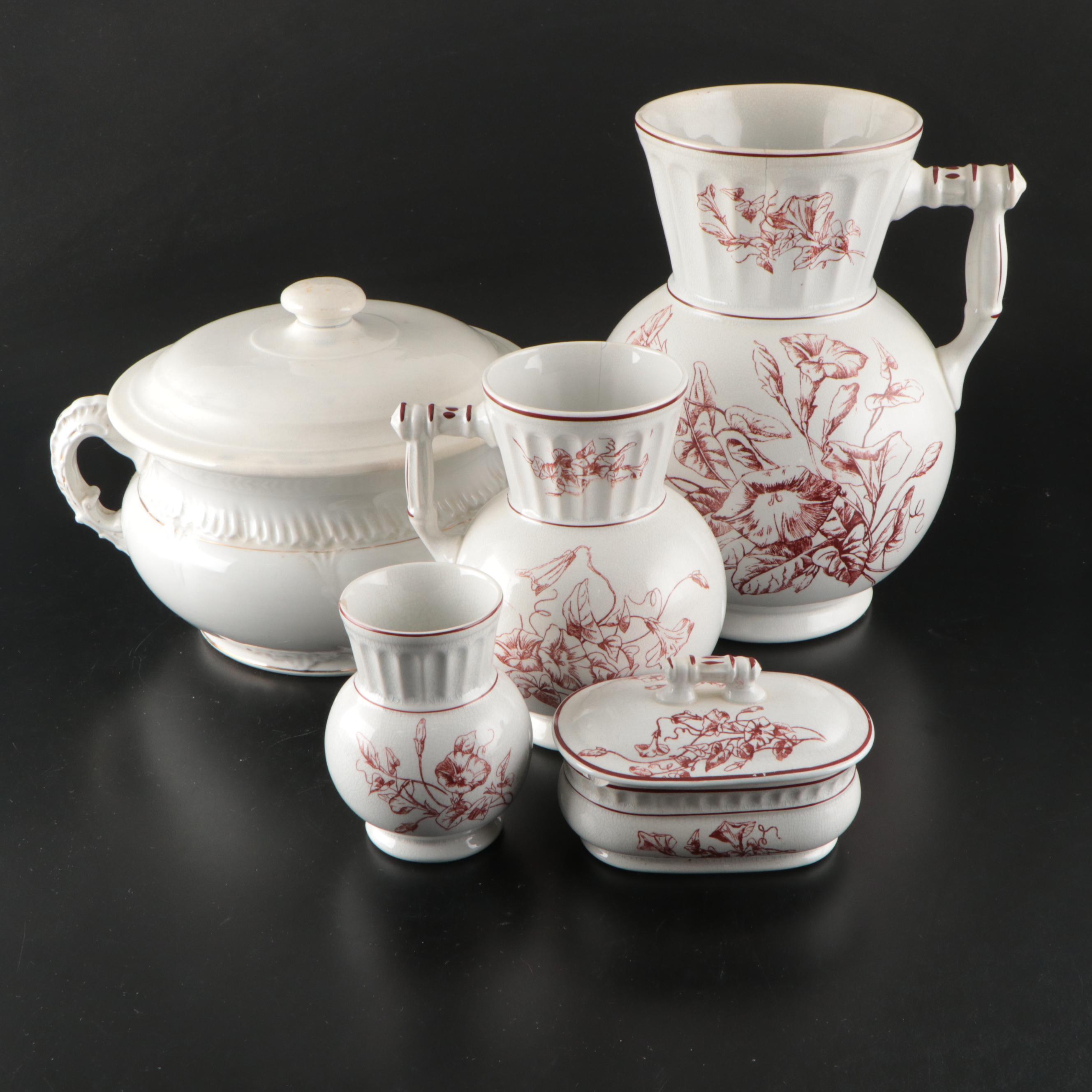 Knowles, Taylor & Knowles "Ionic" Partial Chamber Set and Vodrey Chamber Pot
