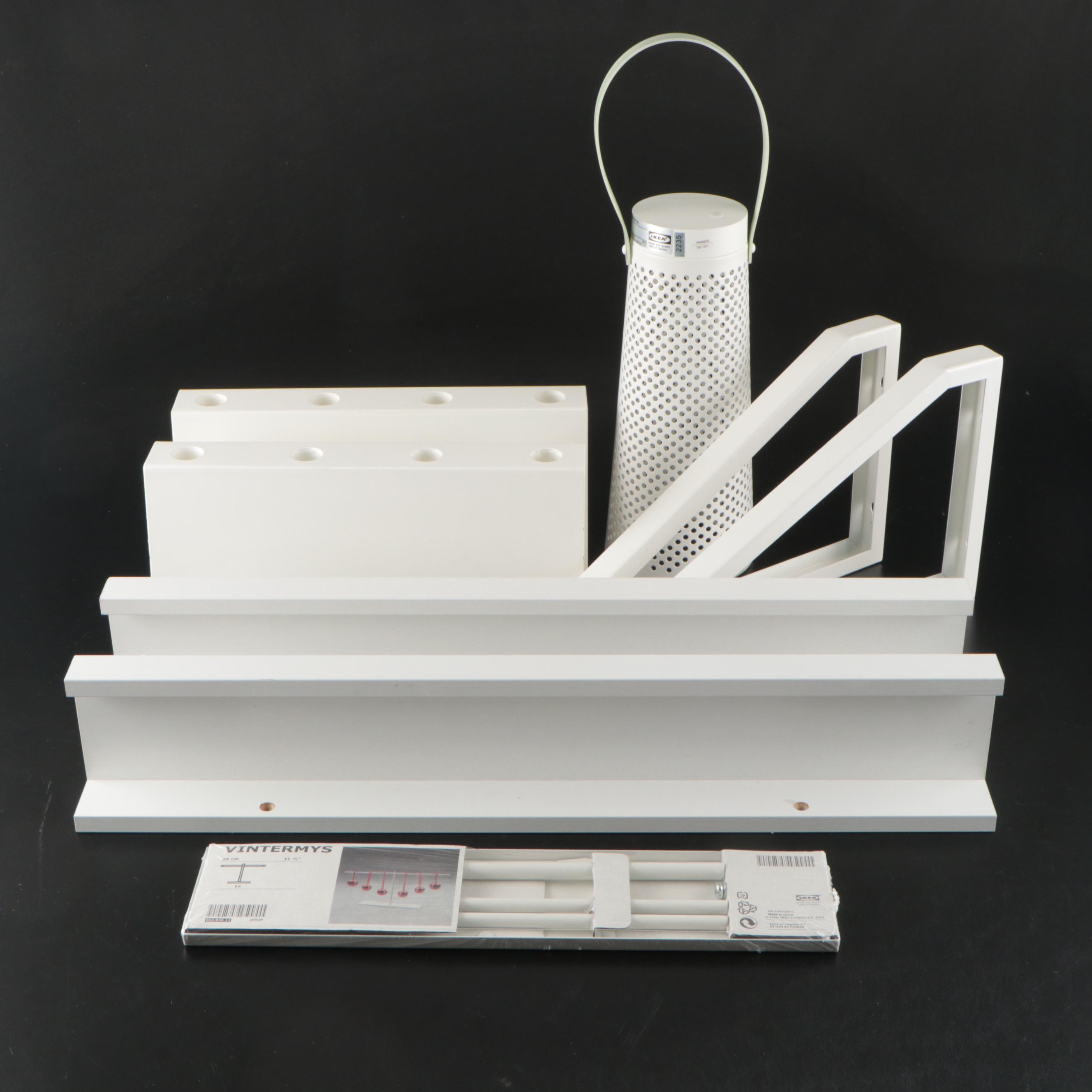 IKEA LED Lamp, Floating Shelves, Vintermys Ornament Hanger, More