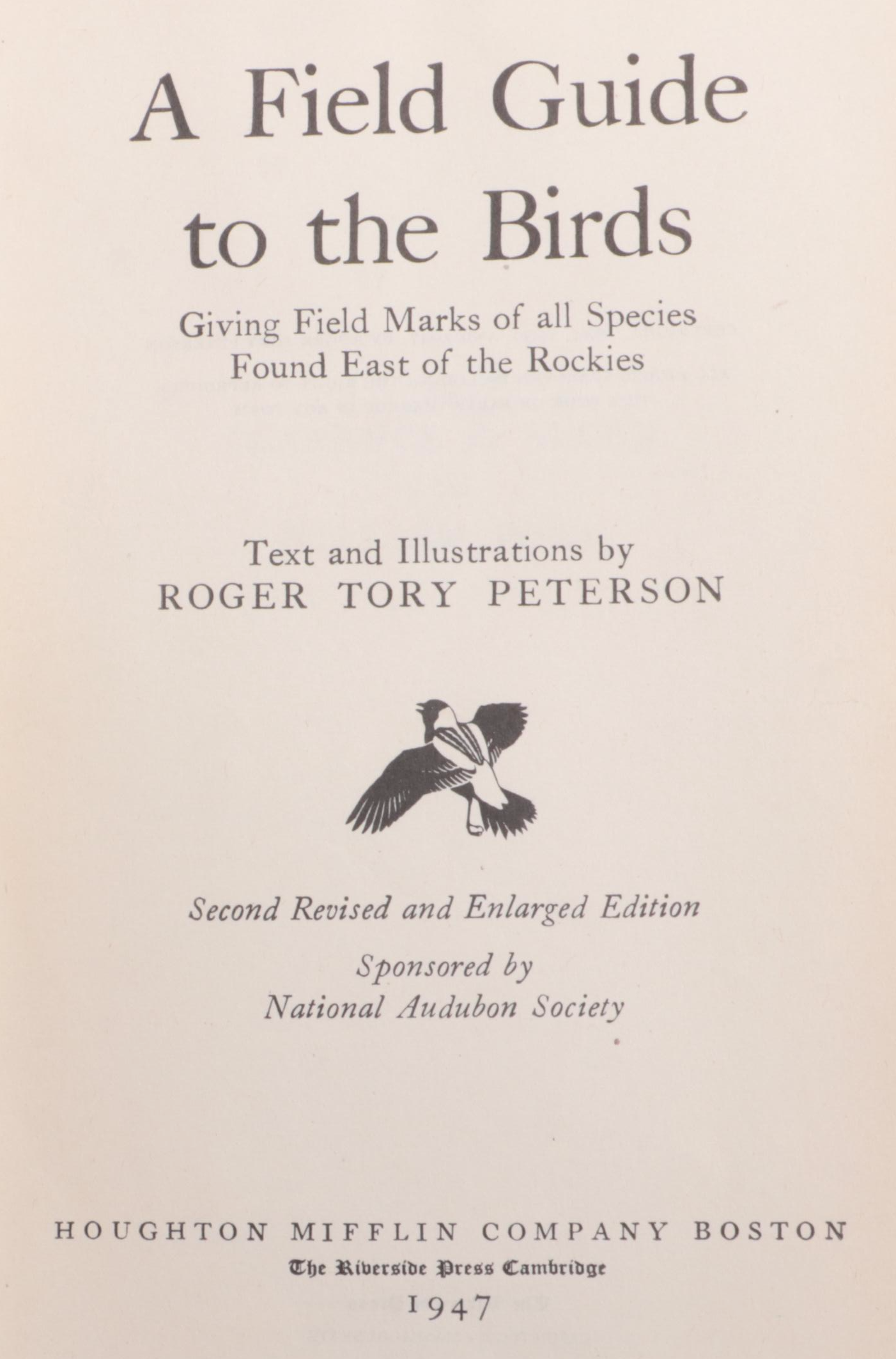 Illustrated "A Field Guide to the Birds" by Roger Tory Peterson, 1947