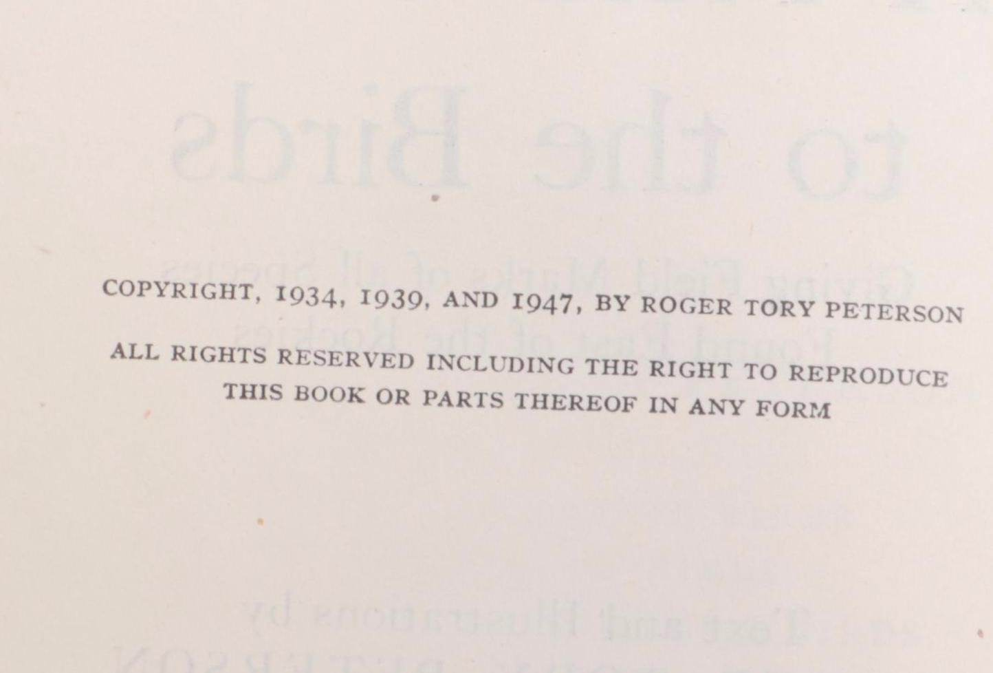 Illustrated "A Field Guide to the Birds" by Roger Tory Peterson, 1947