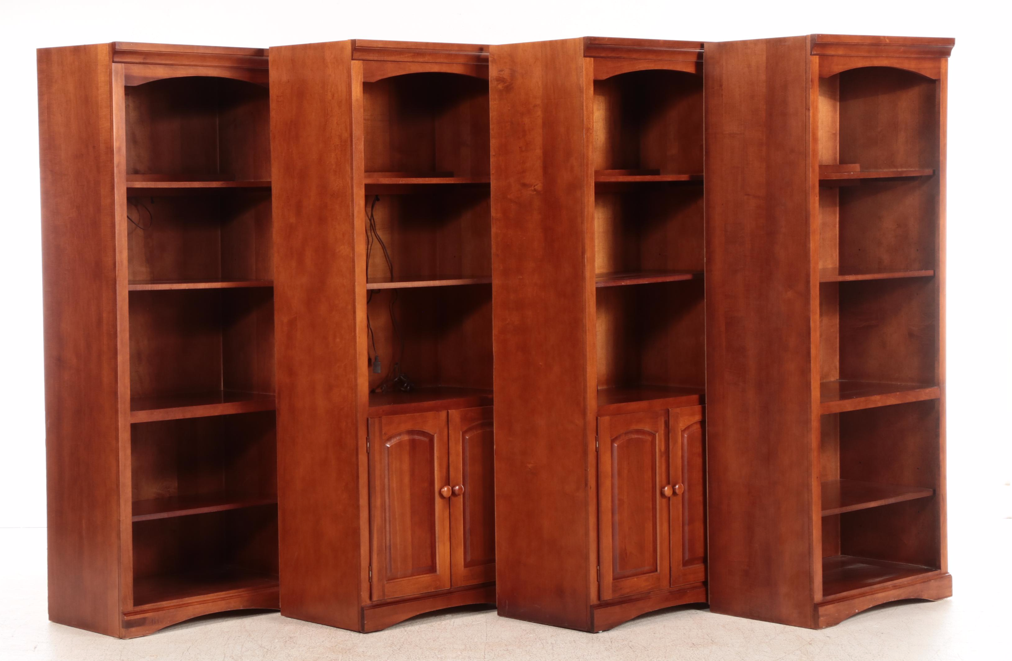 Riverside Furniture Cherry-Finish Wood Wall Unit Bookcases