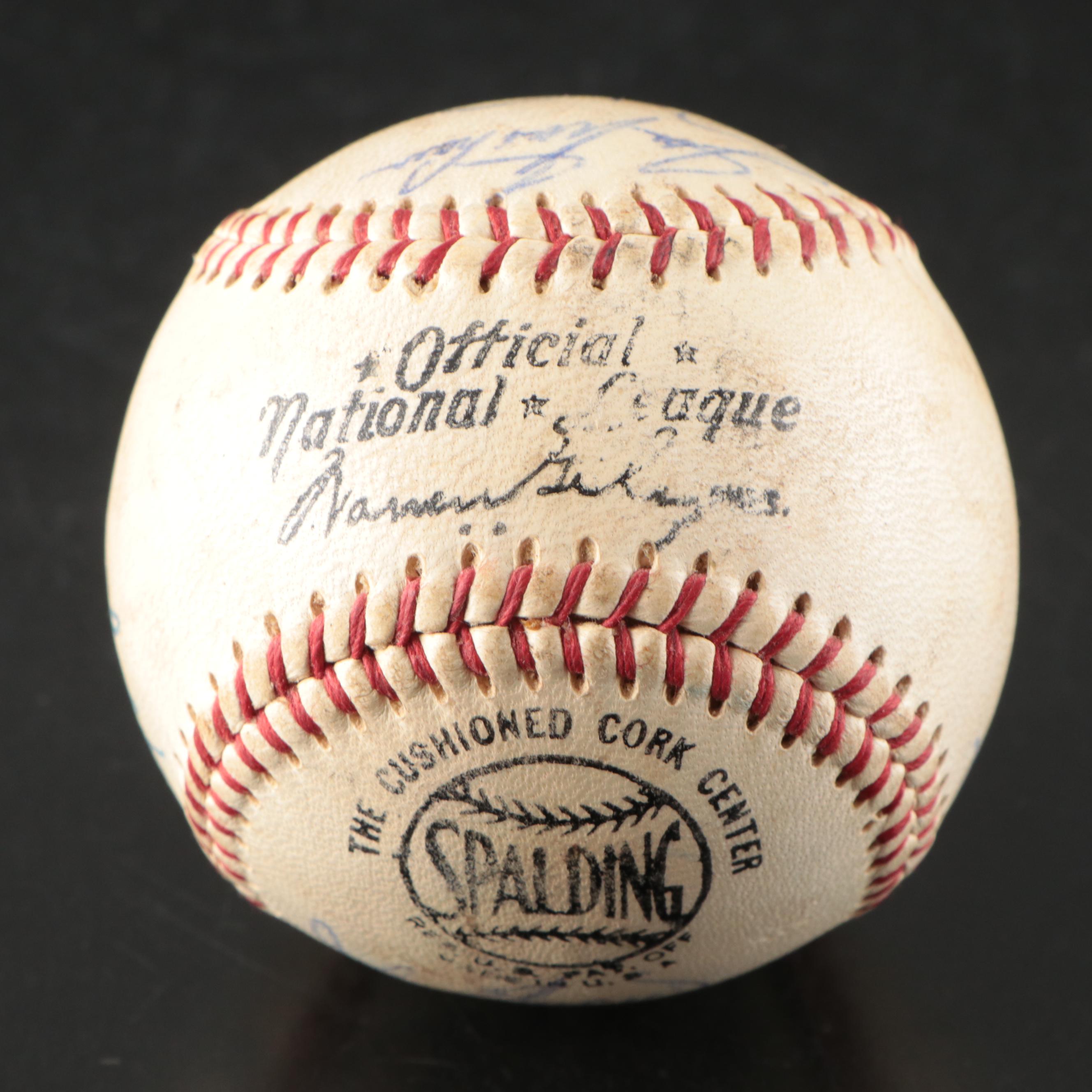 1965 Cincinnati Reds Team Signed Spalding Baseball with Rose, Nuxhall, and More