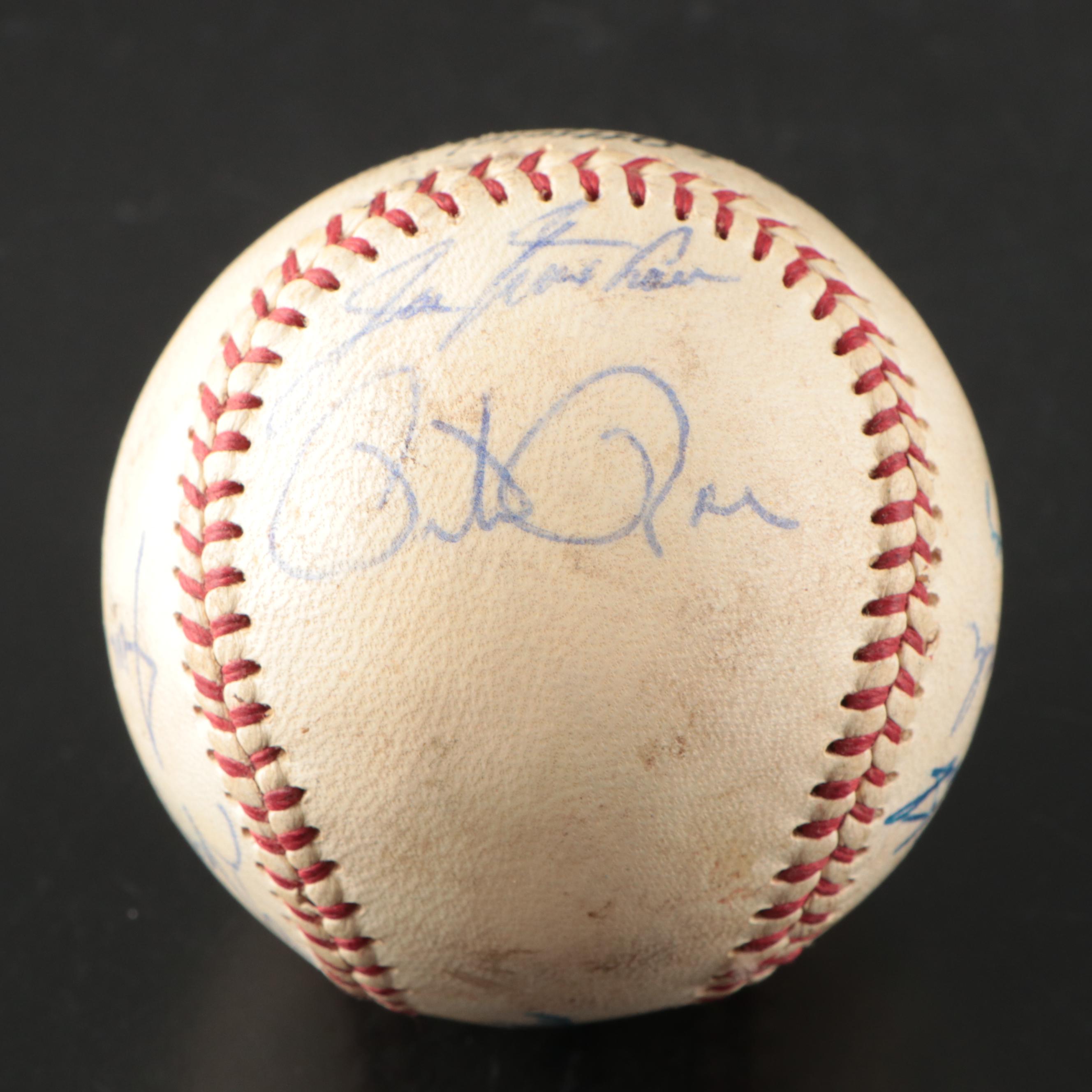 1965 Cincinnati Reds Team Signed Spalding Baseball with Rose, Nuxhall, and More