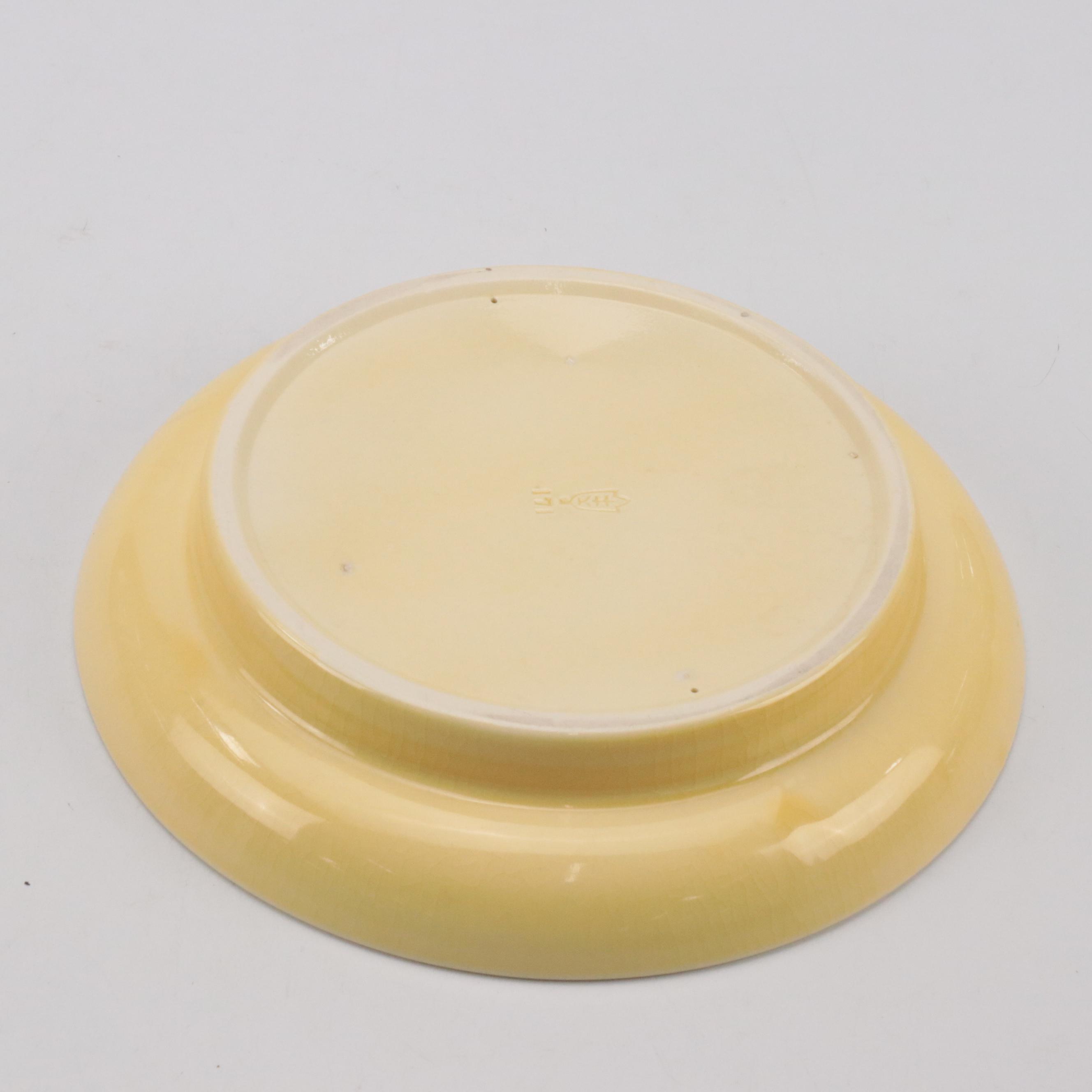 Kenton Hills Ceramic Footed Bowl and Plate, Mid 20th Century