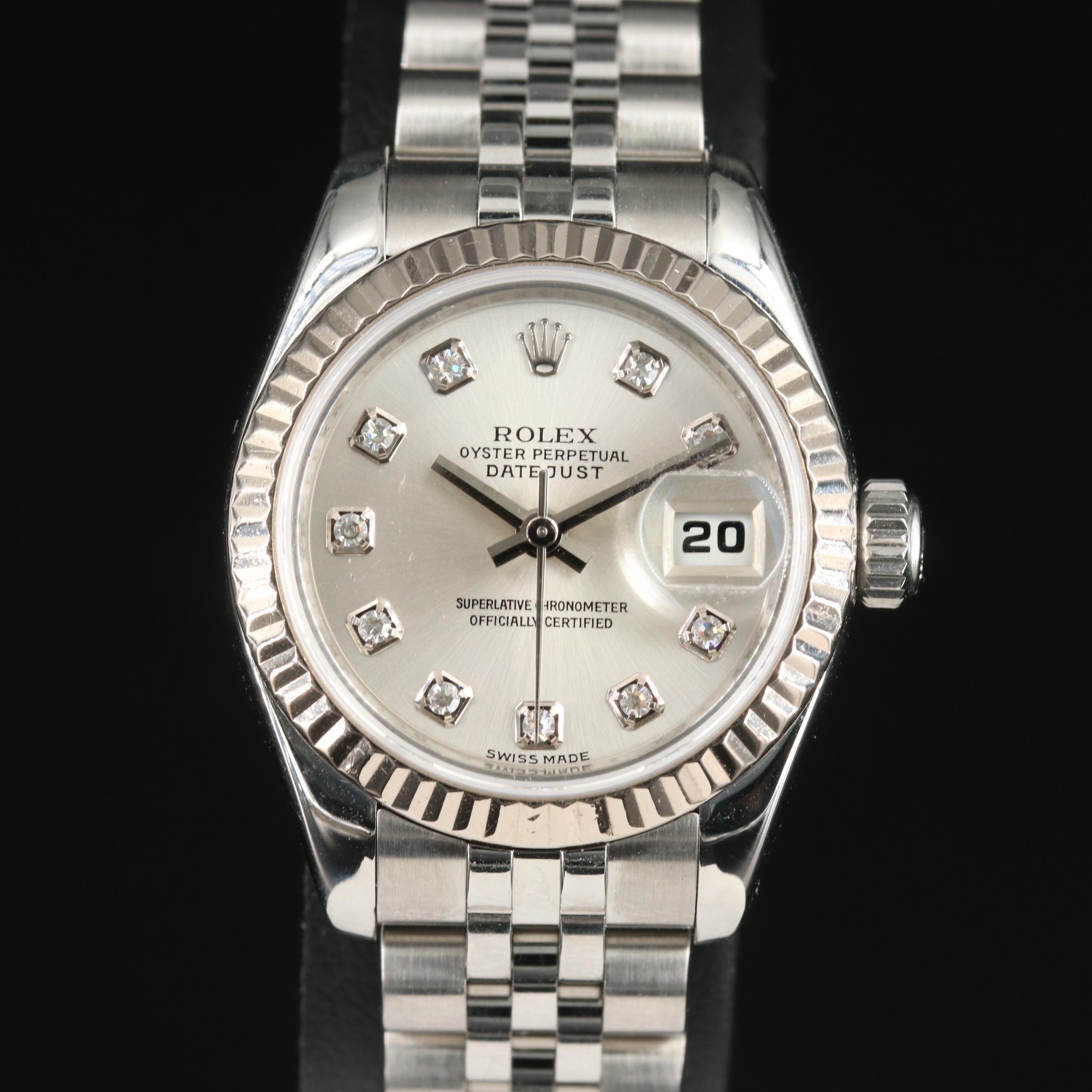2006 Rolex Factory Diamond Dial Datejust Watch