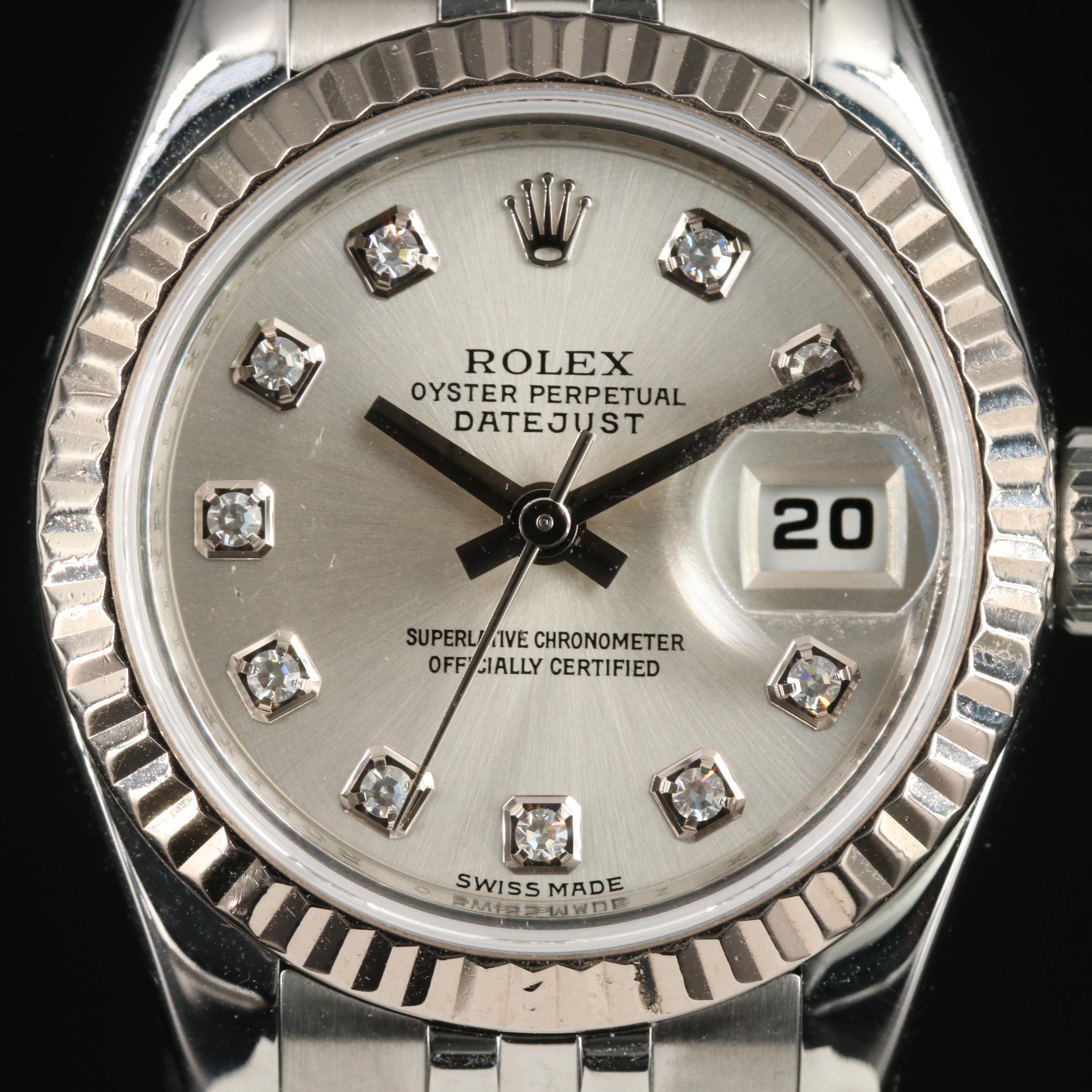 2006 Rolex Factory Diamond Dial Datejust Watch