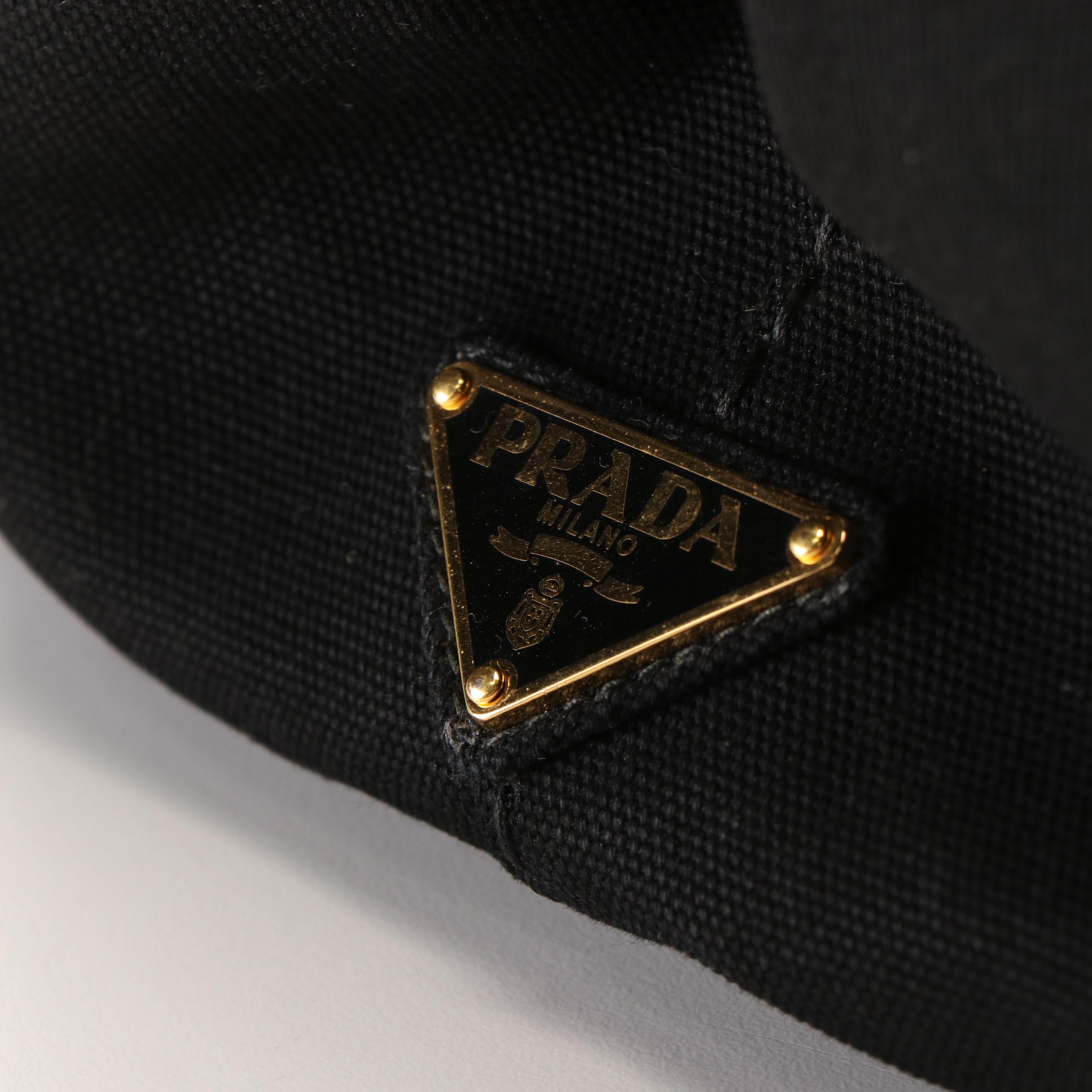 Prada 2Way Canapa Tote in Black Canvas