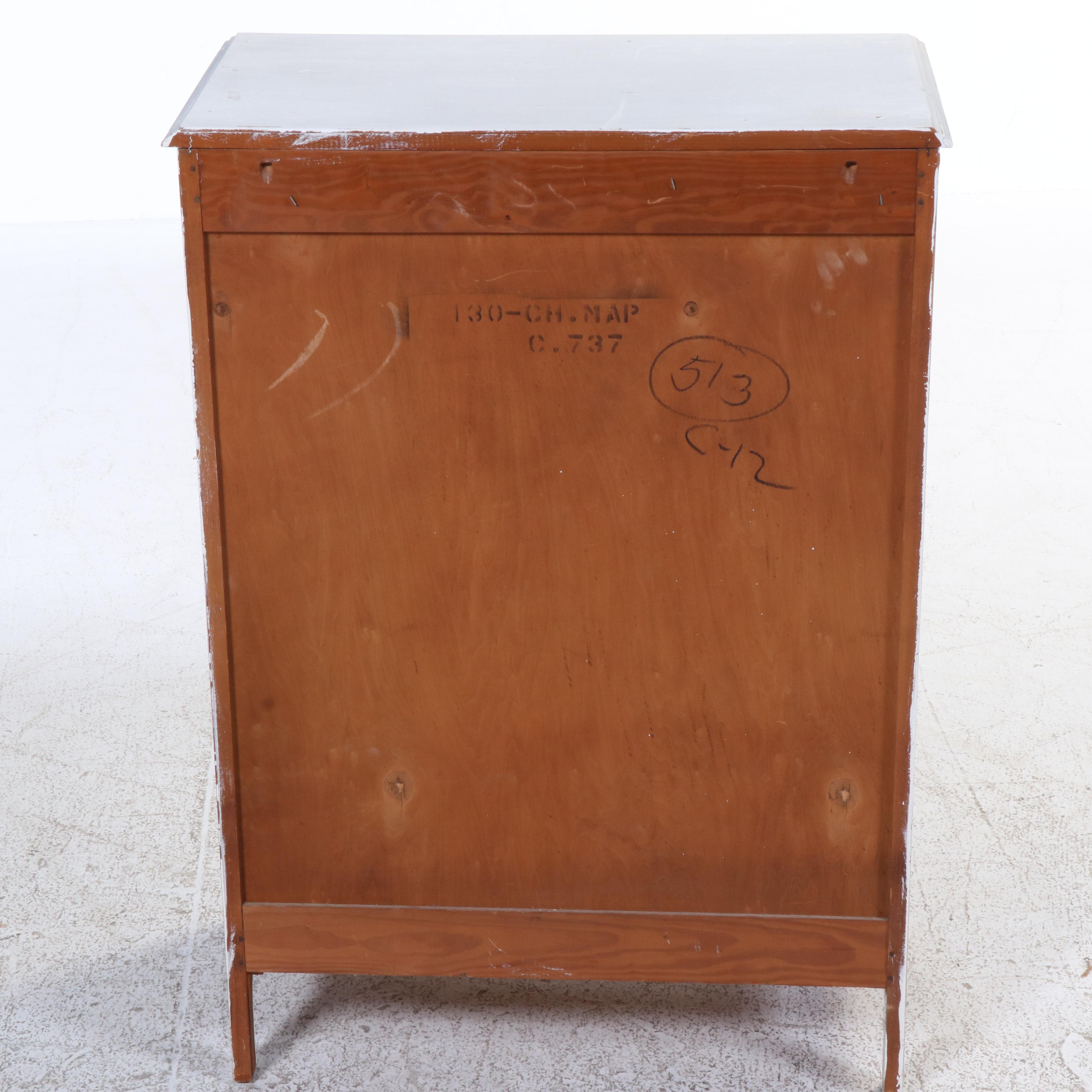 Painted Wood Chest of Drawers, Desk and Side Table, Mid-20th Century