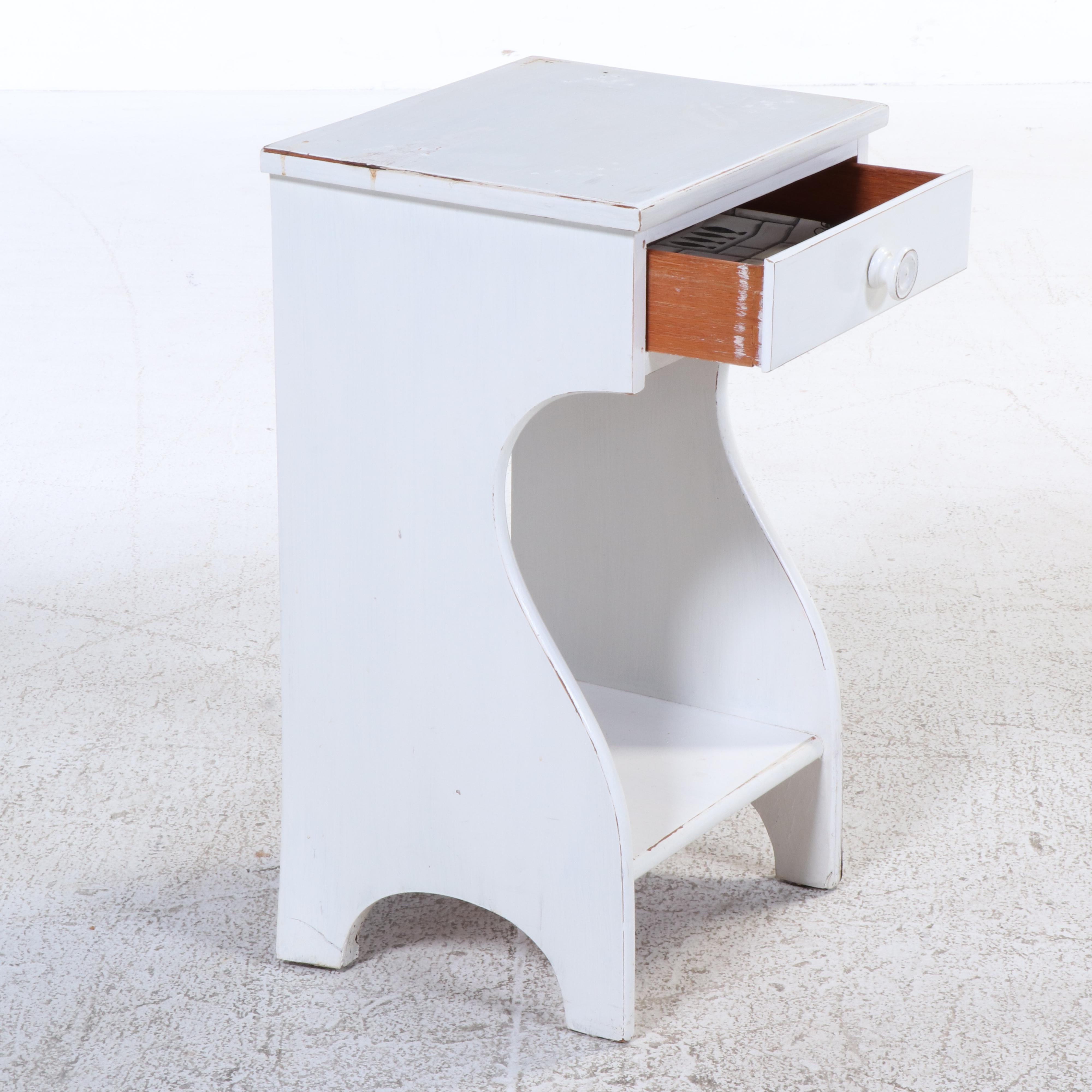 Painted Wood Chest of Drawers, Desk and Side Table, Mid-20th Century