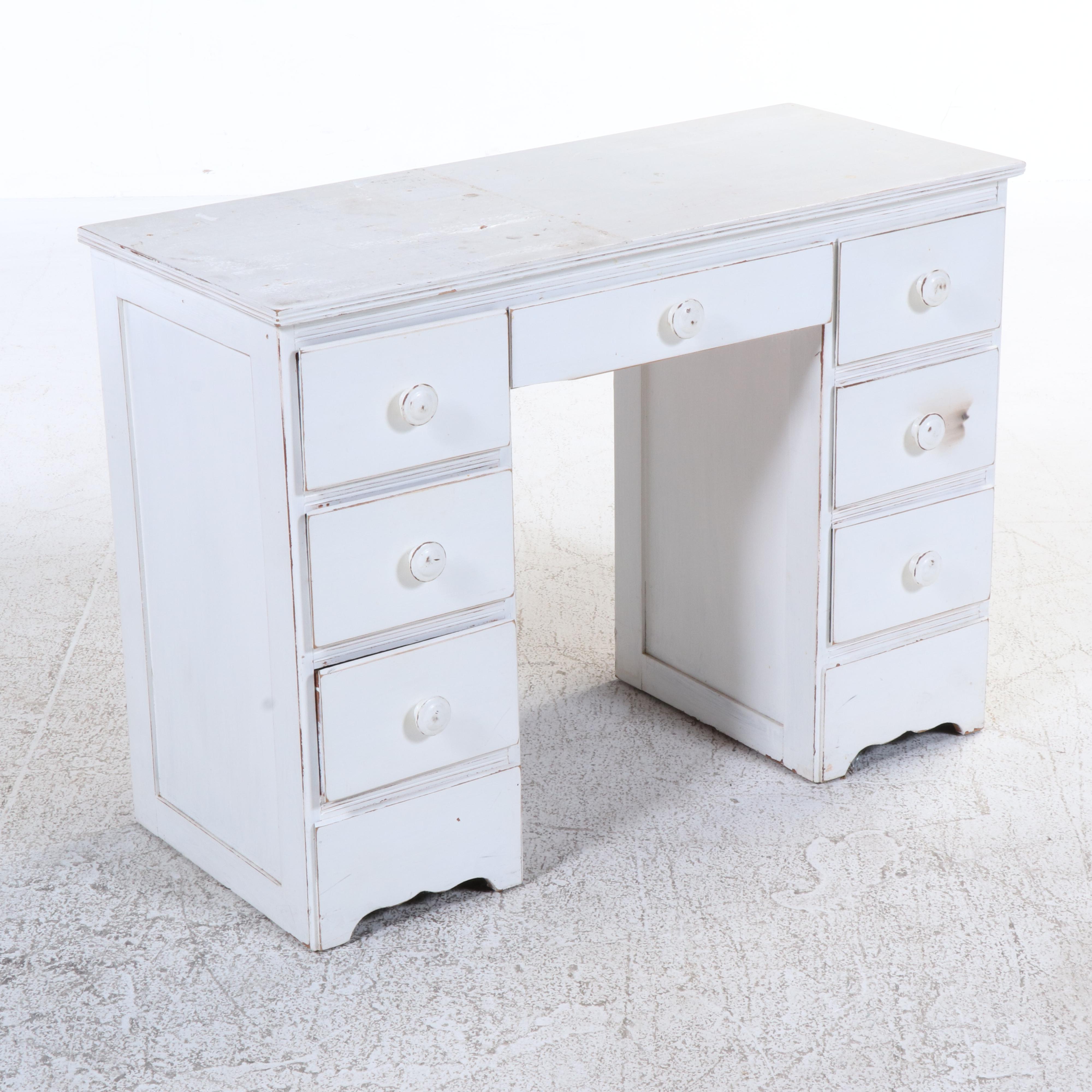 Painted Wood Chest of Drawers, Desk and Side Table, Mid-20th Century