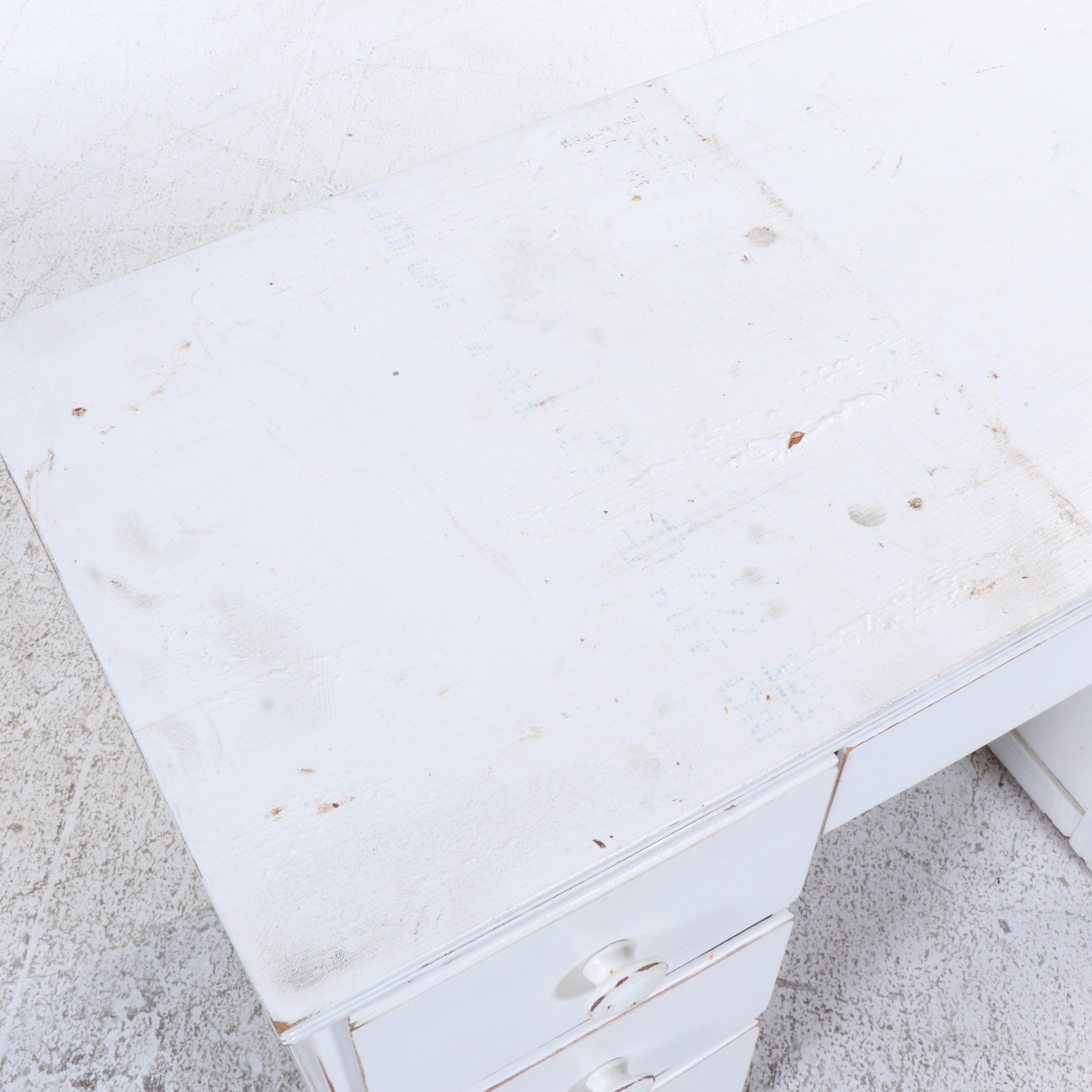 Painted Wood Chest of Drawers, Desk and Side Table, Mid-20th Century