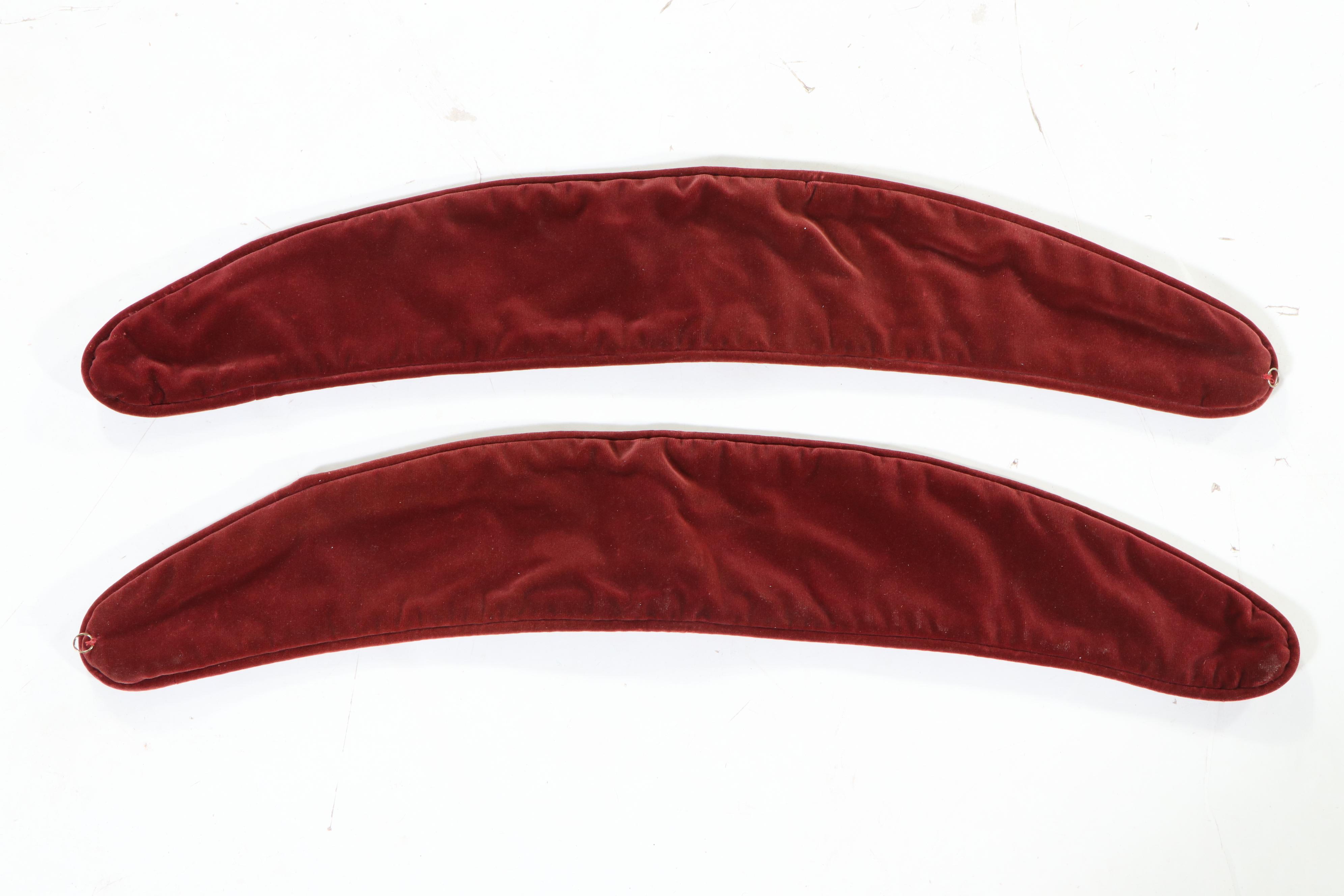 Custom-Made Red Velvet Curtain Panels, Tiebacks, and Valance