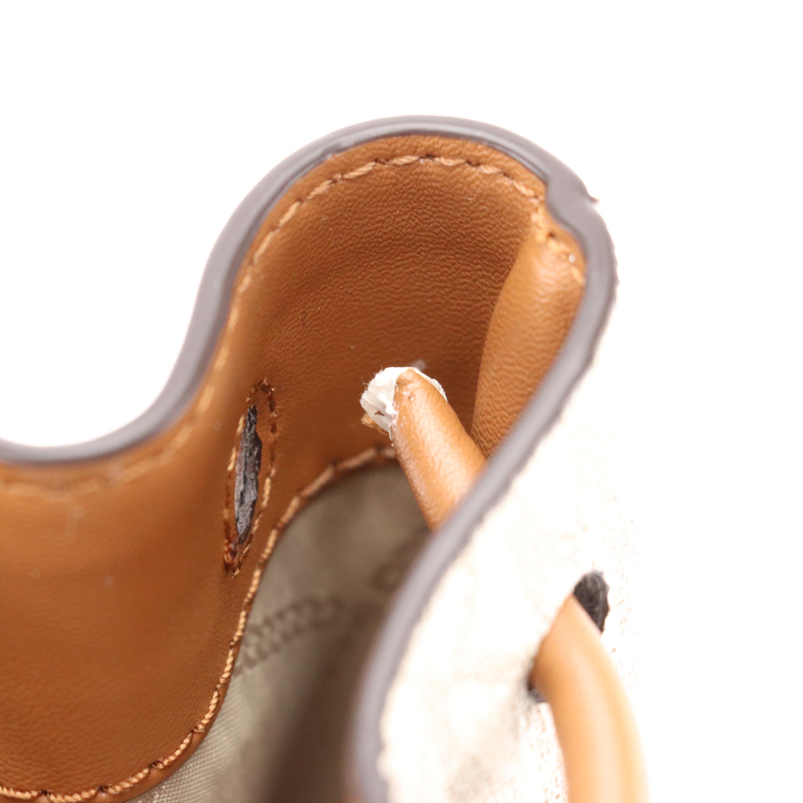 Michael Kors Medium Cheryl Backpack in Vanilla Coated Canvas & Acorn Leather