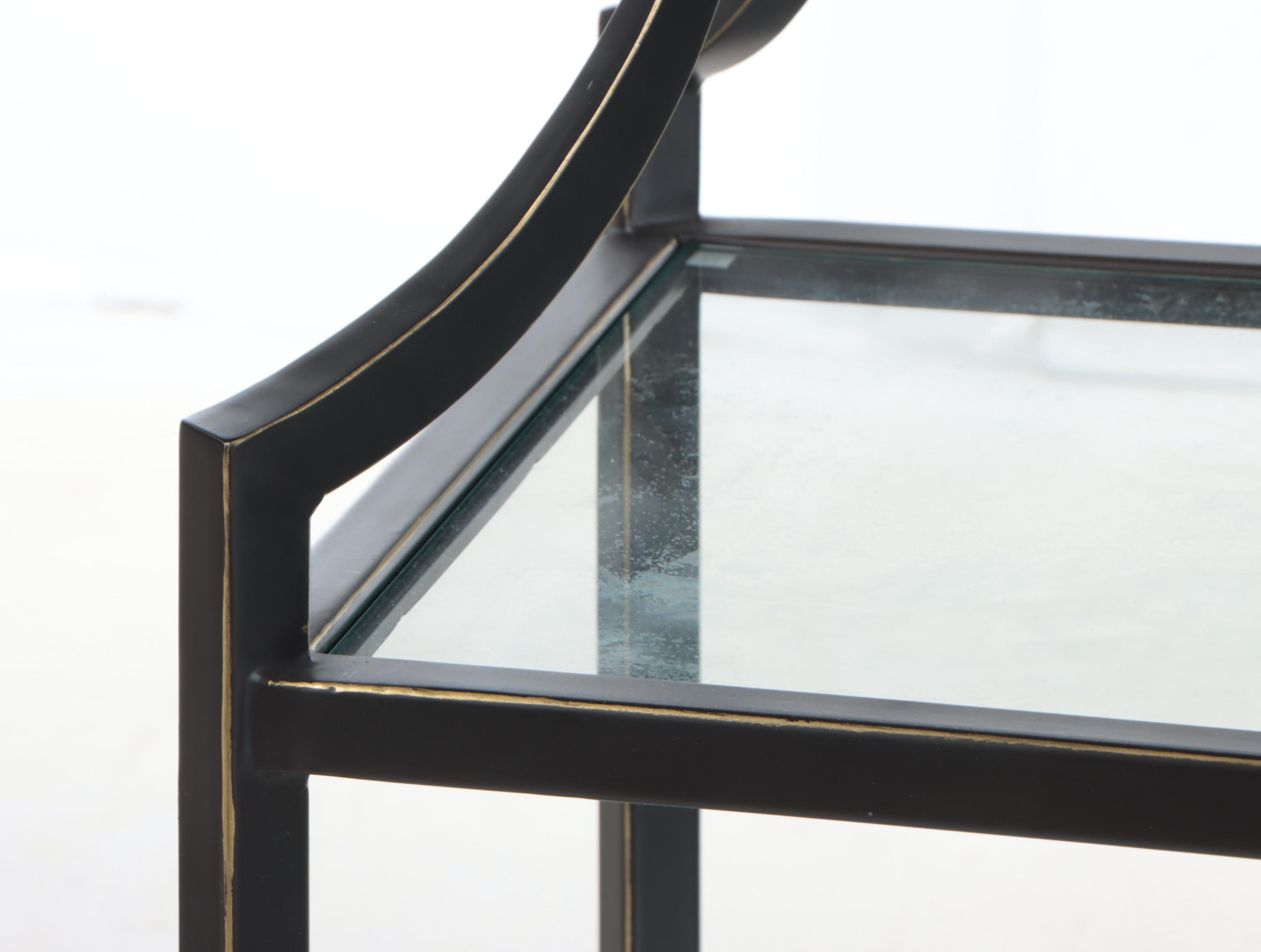 Metal and Glass 3-Tier Console Table