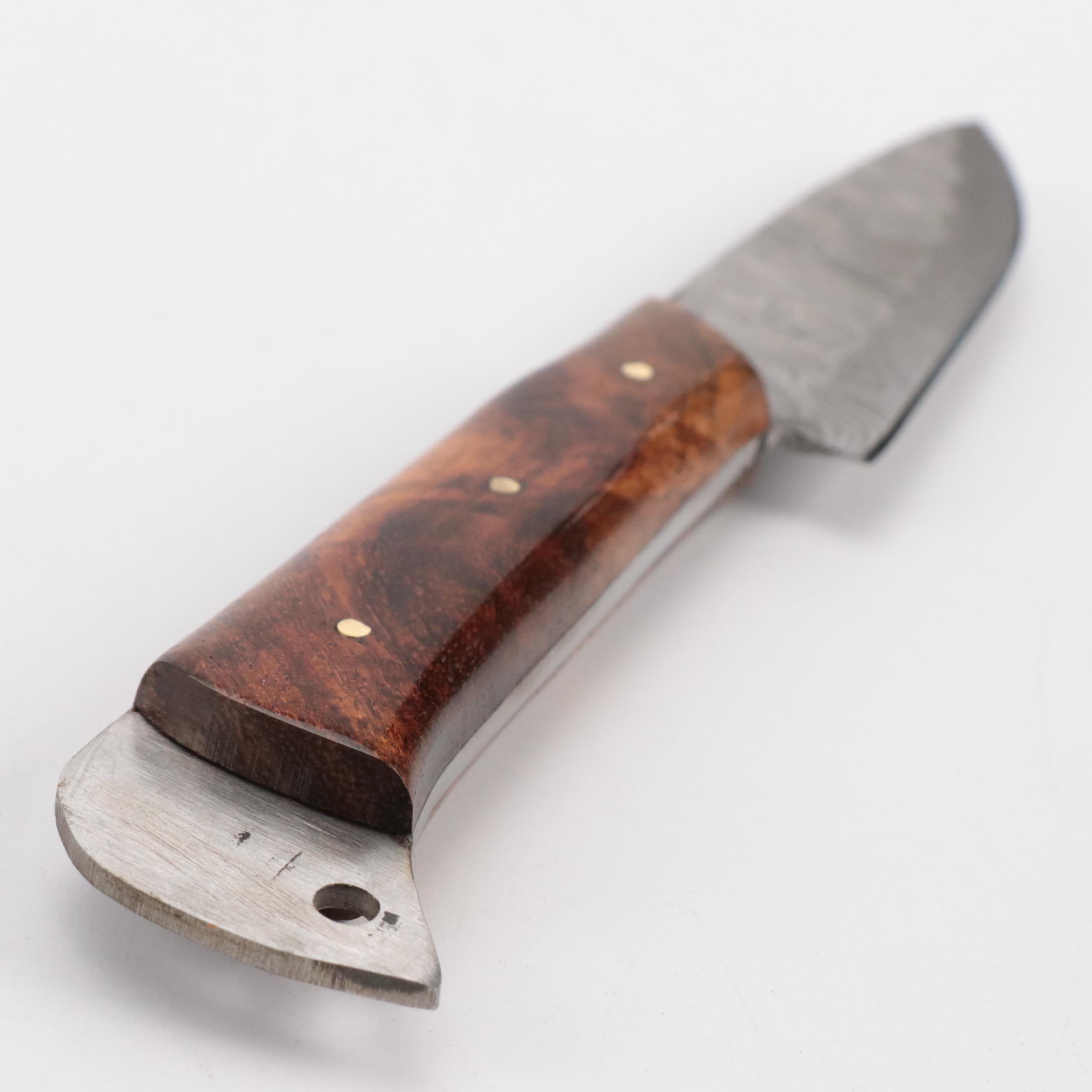 Damascus Steel Bladed Kitchen Knife Set with Wood Handles