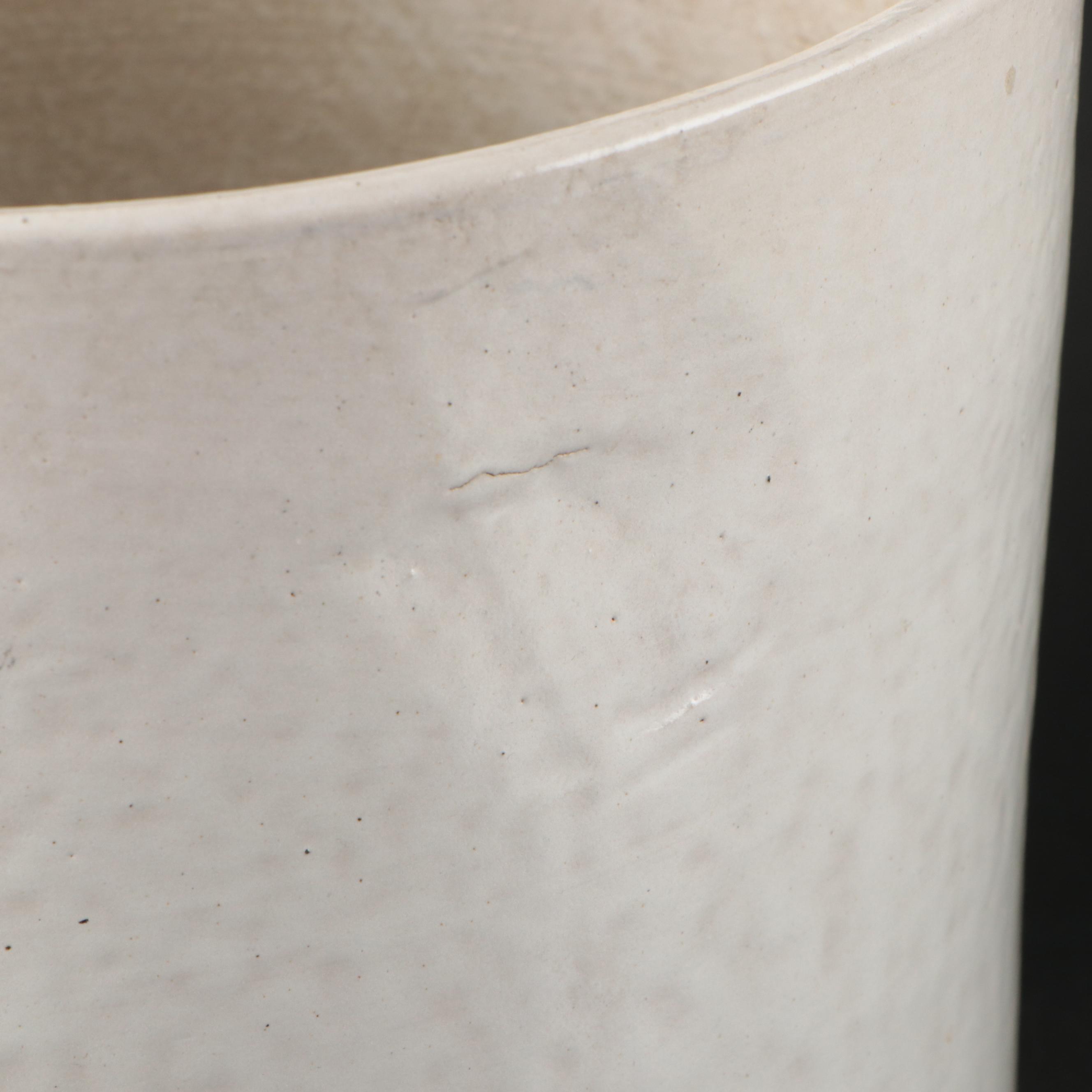 Salt Glazed Stoneware Crock with Ceramic and Plastic Planters
