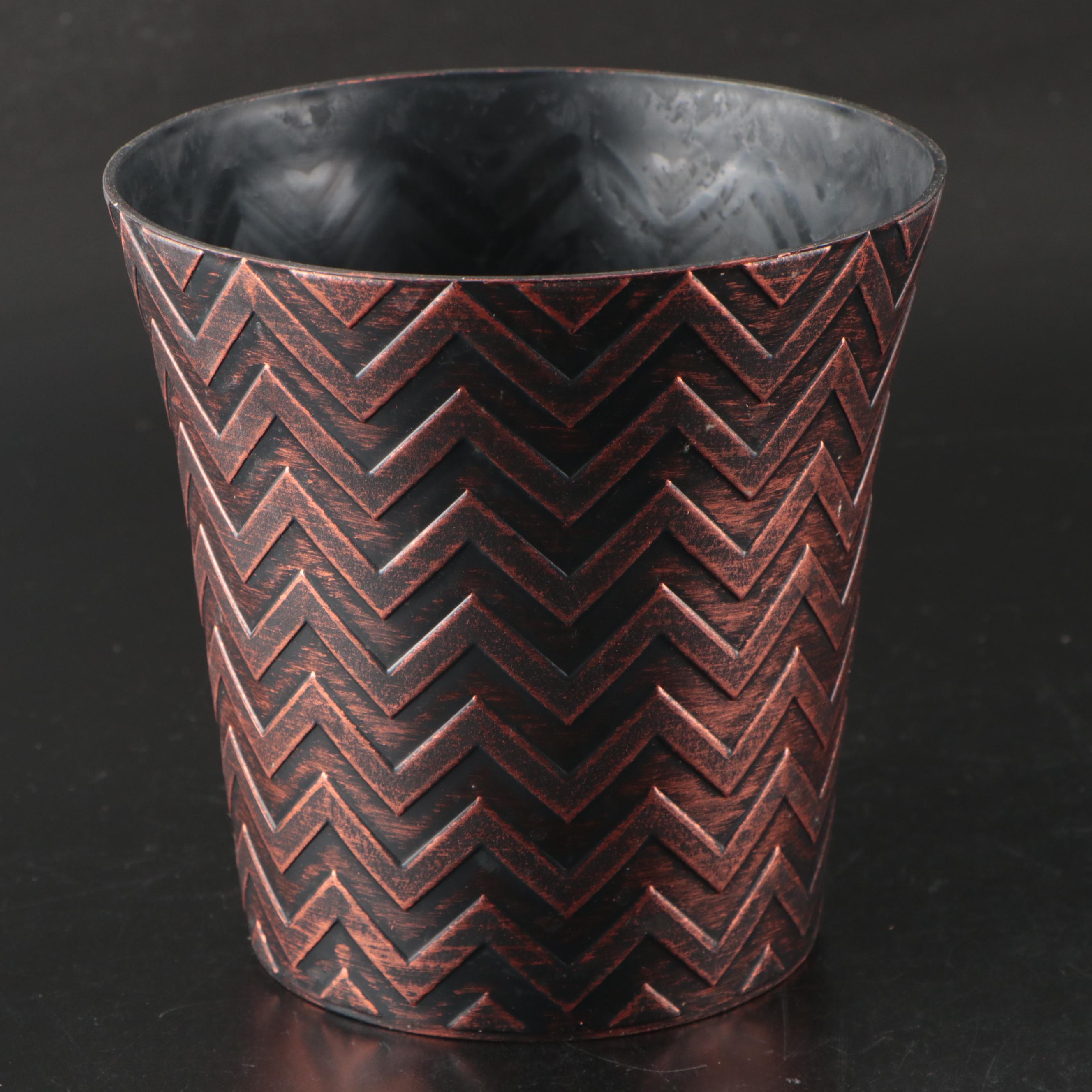 Salt Glazed Stoneware Crock with Ceramic and Plastic Planters