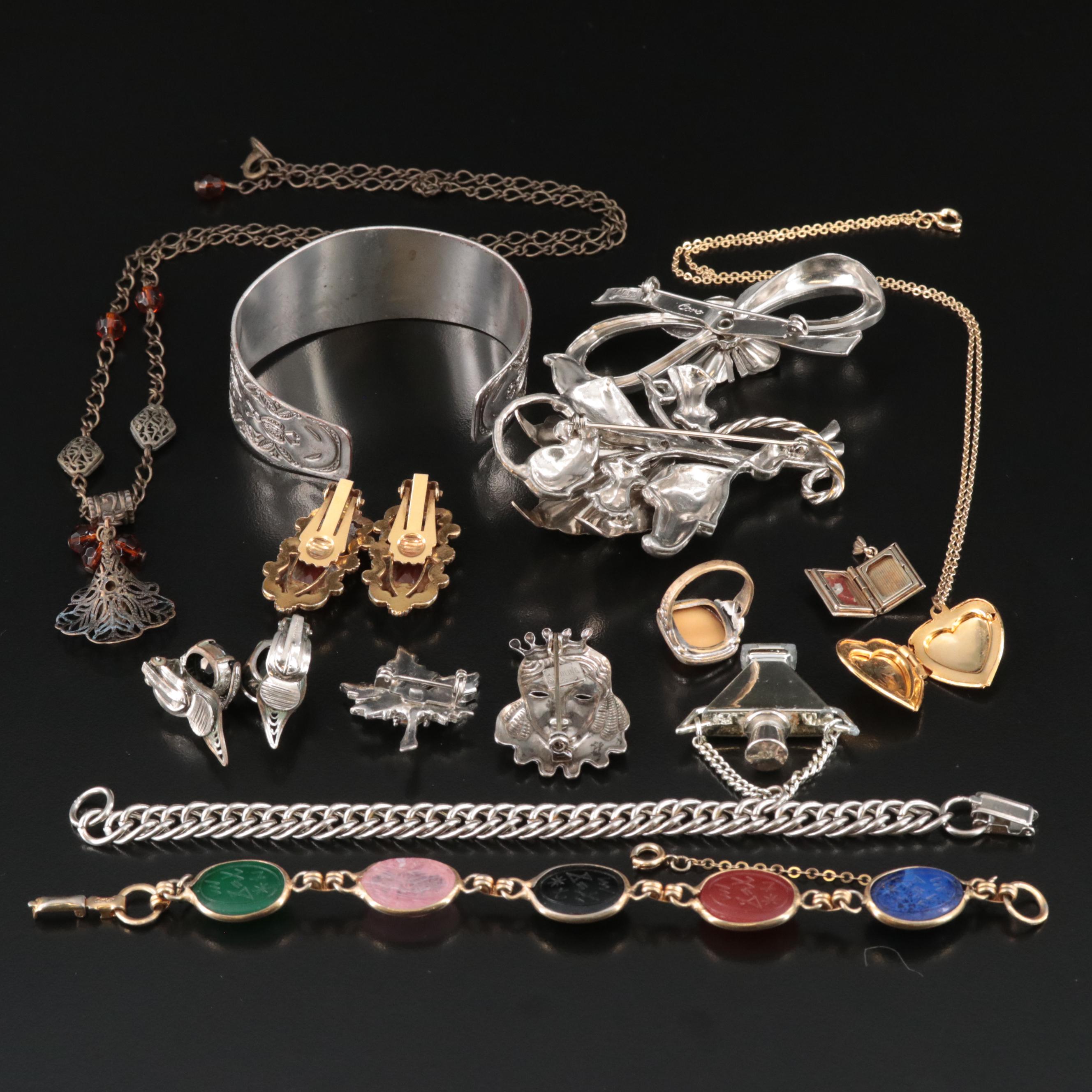 Coro, Sterling and Scarab Bracelet Featured in Vintage Jewelry Collection