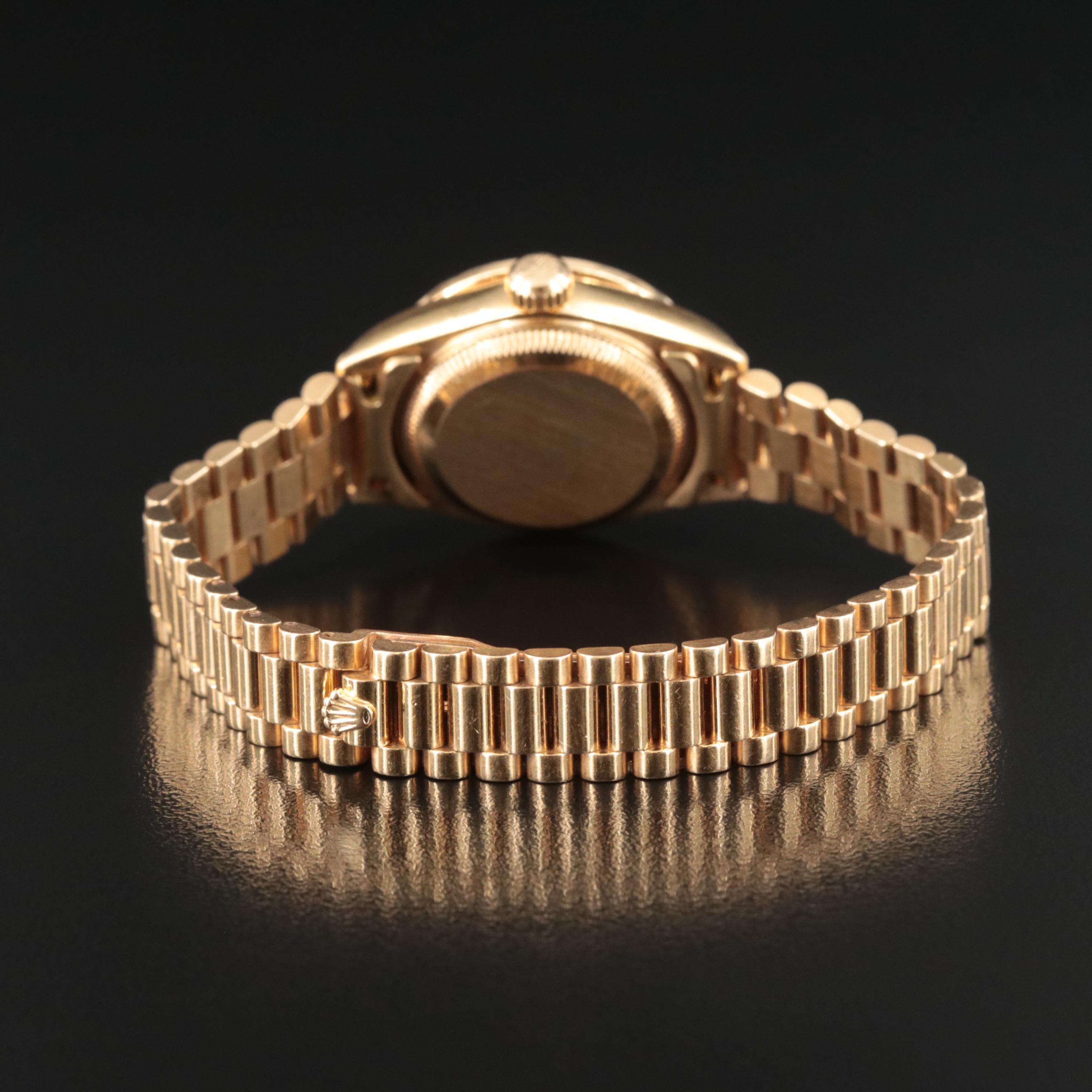 1999 18K Rolex Custom Diamond Dial and Bezel Datejust President Watch