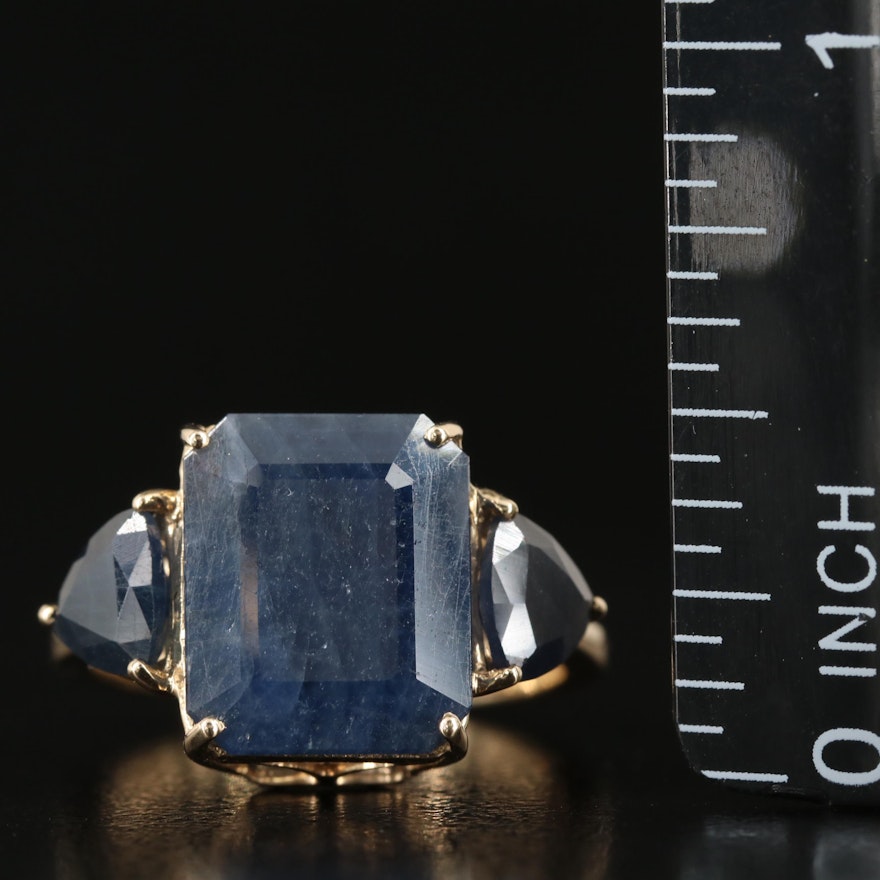 14K Sapphire Three Stone Ring | EBTH