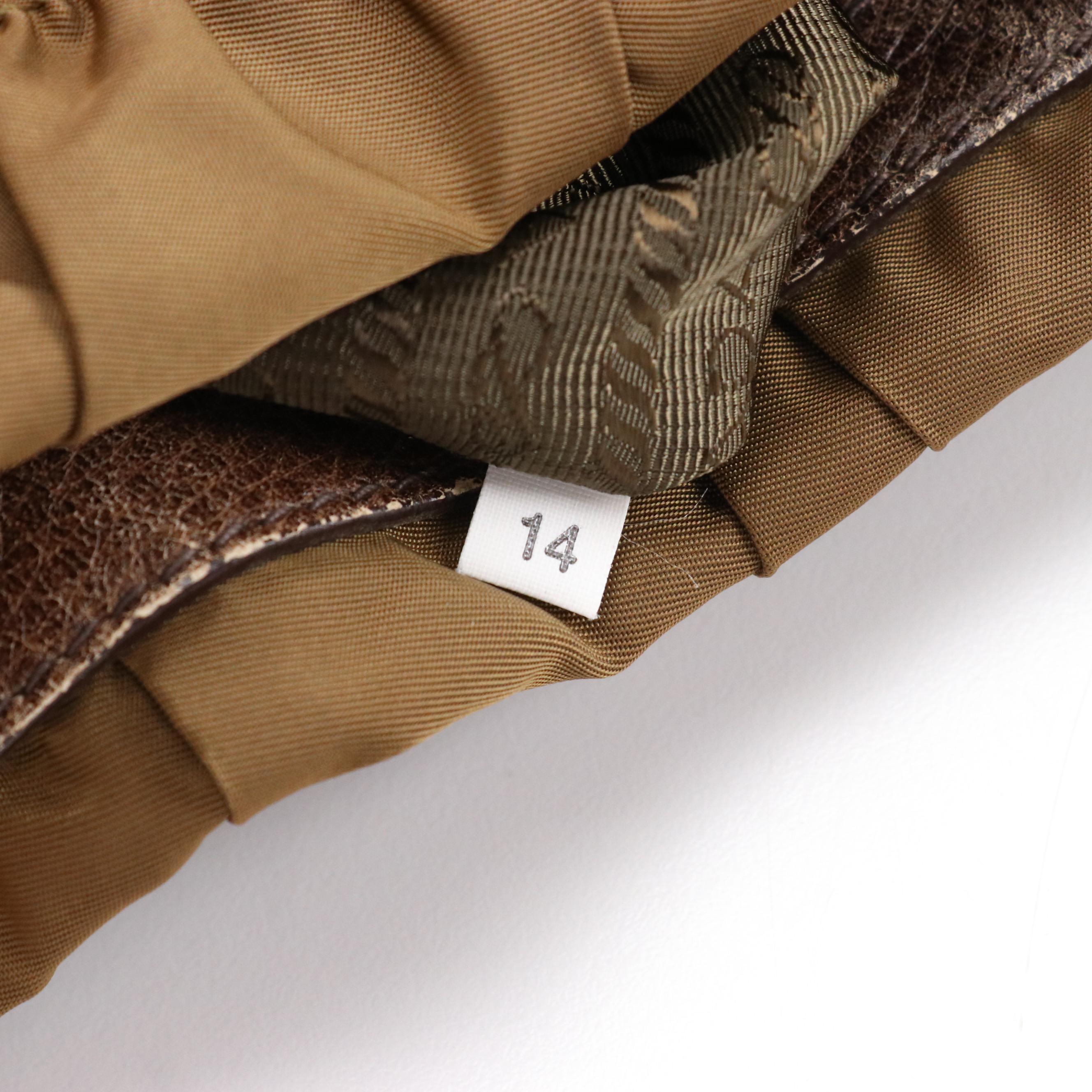 Prada Top-Handle Satchel Tote in Brown Tessuto Gaufré Nylon and Leather Trim