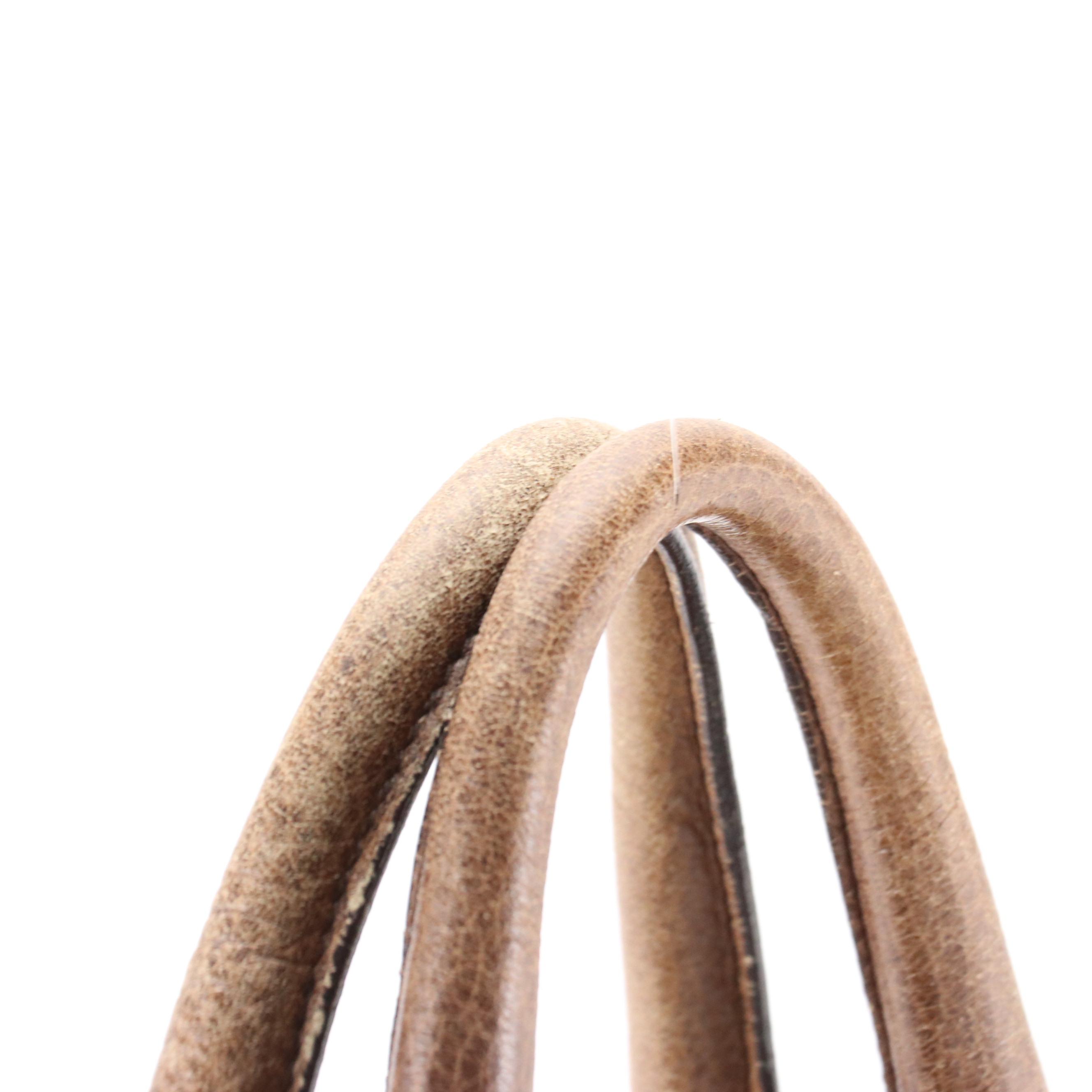 Prada Top-Handle Satchel Tote in Brown Tessuto Gaufré Nylon and Leather Trim