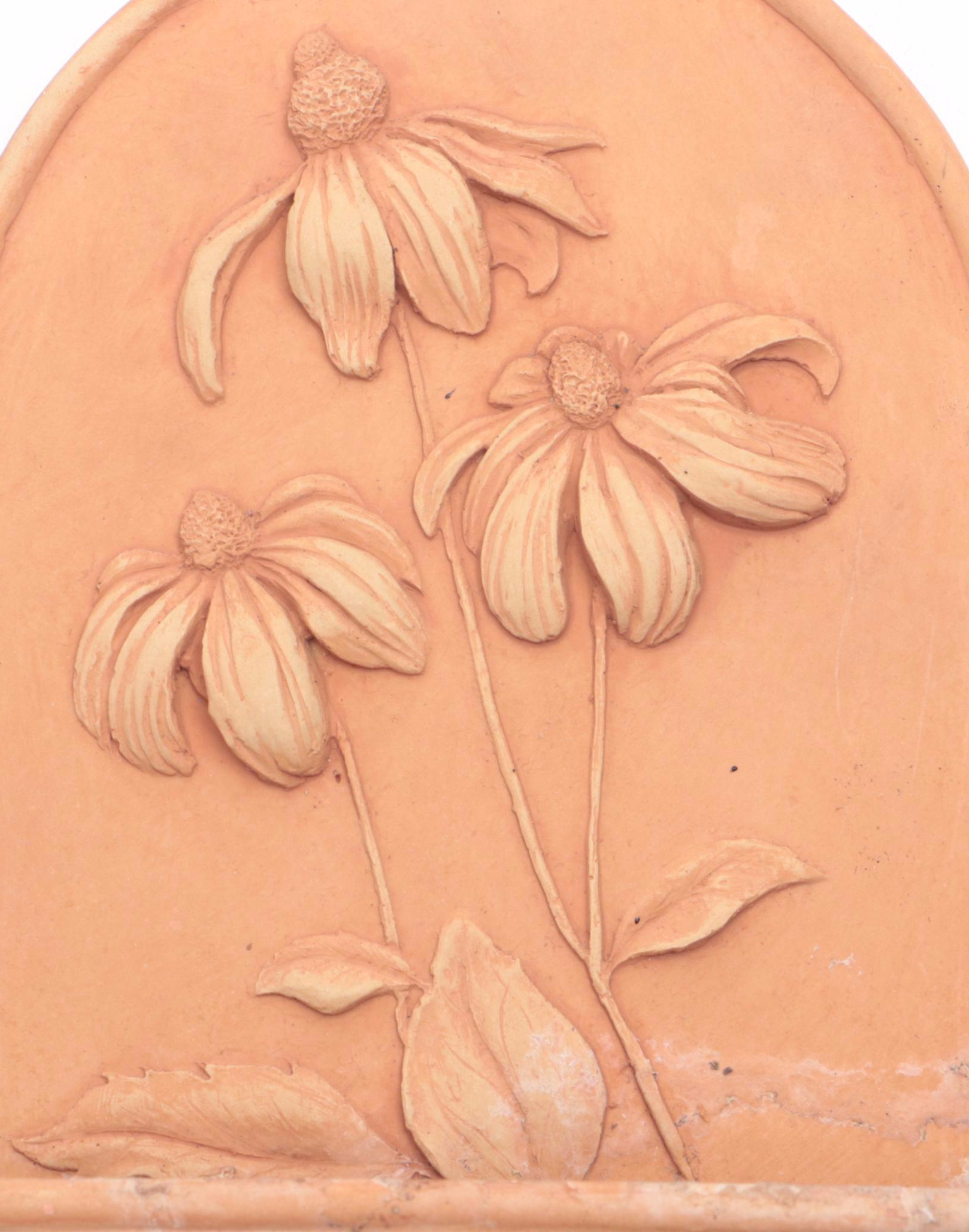 Cutleaf Coneflower Terracotta Wall Pocket and Italian Painted Wall Pocket