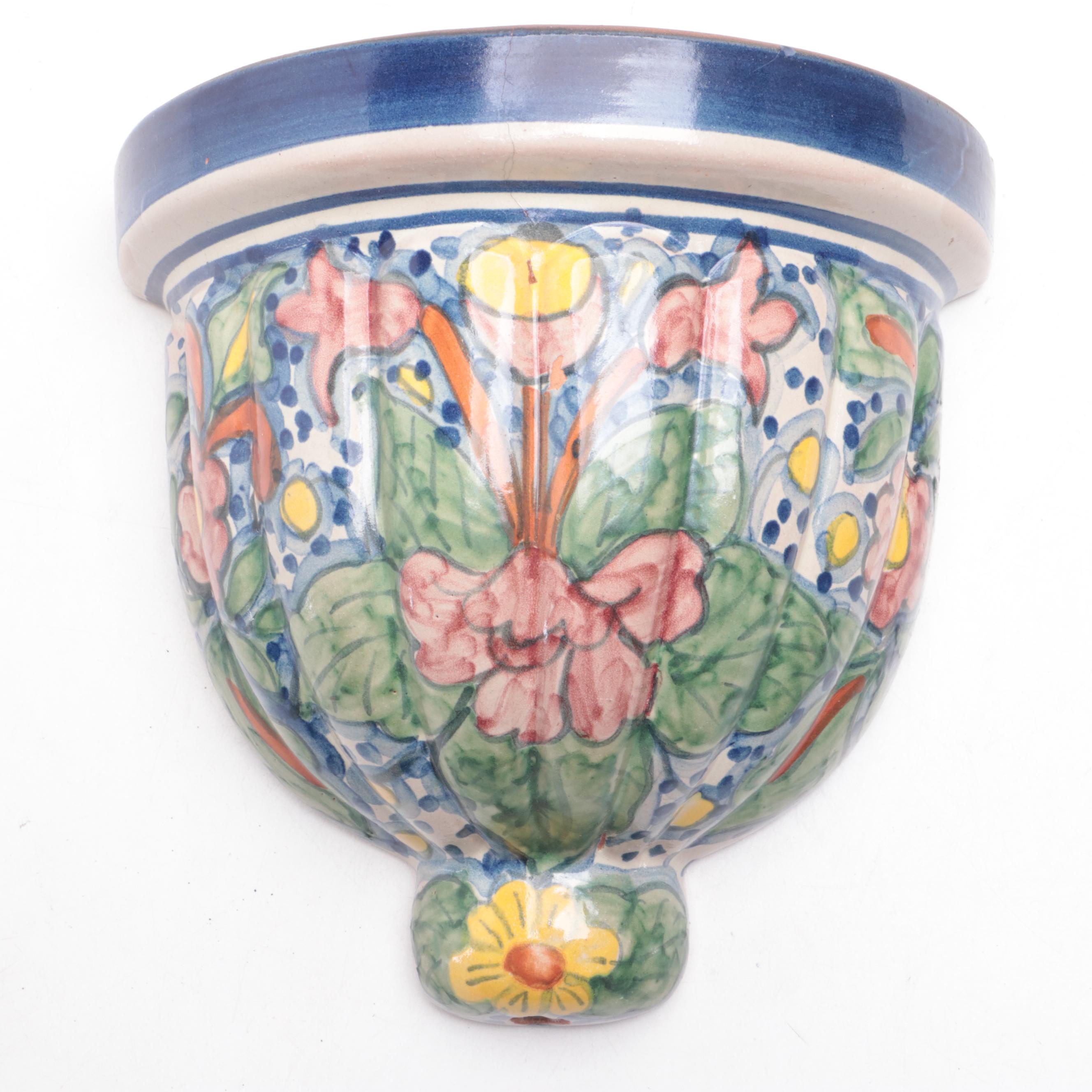 Cutleaf Coneflower Terracotta Wall Pocket and Italian Painted Wall Pocket