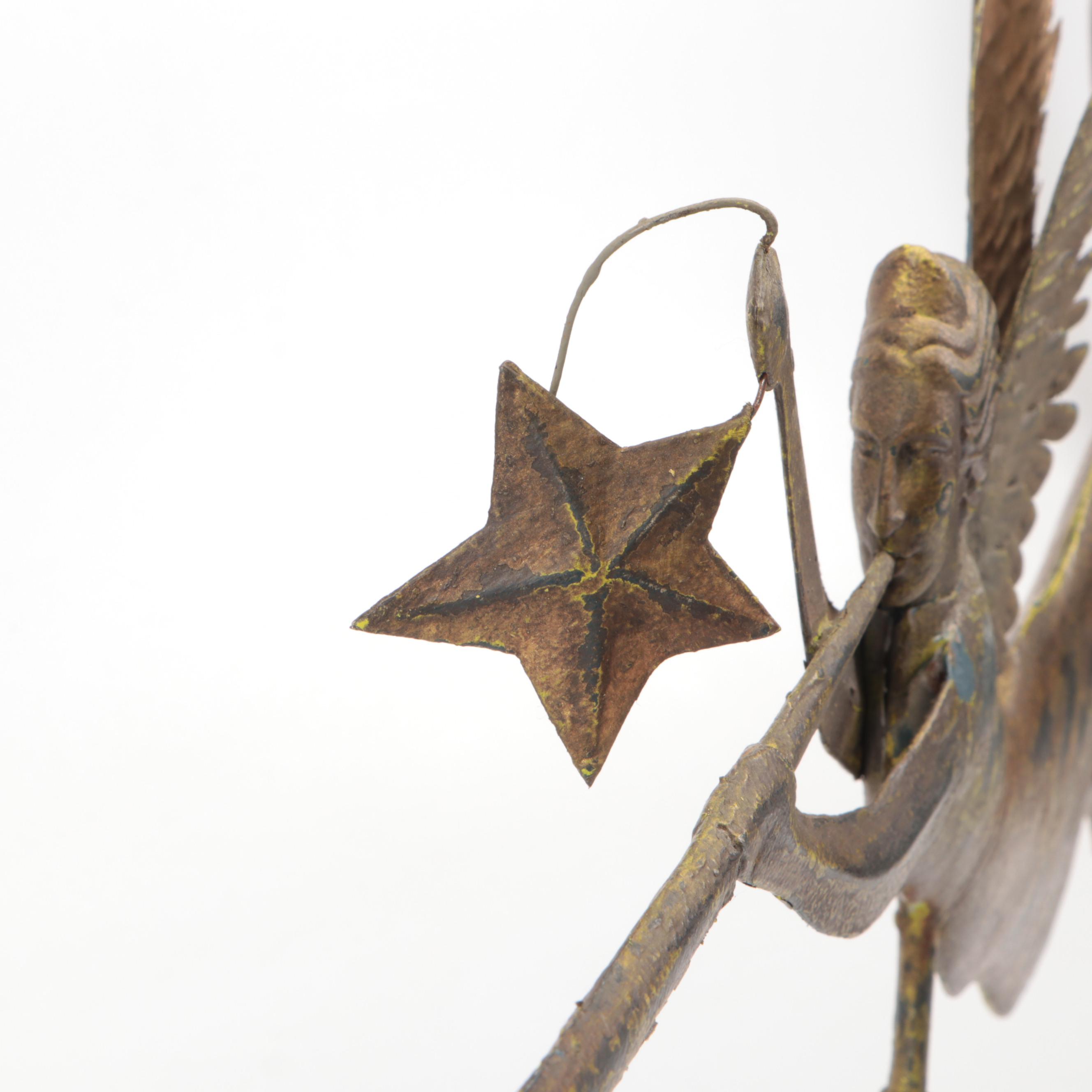 Folk Art Style Trumpeting Angel Weather Vane