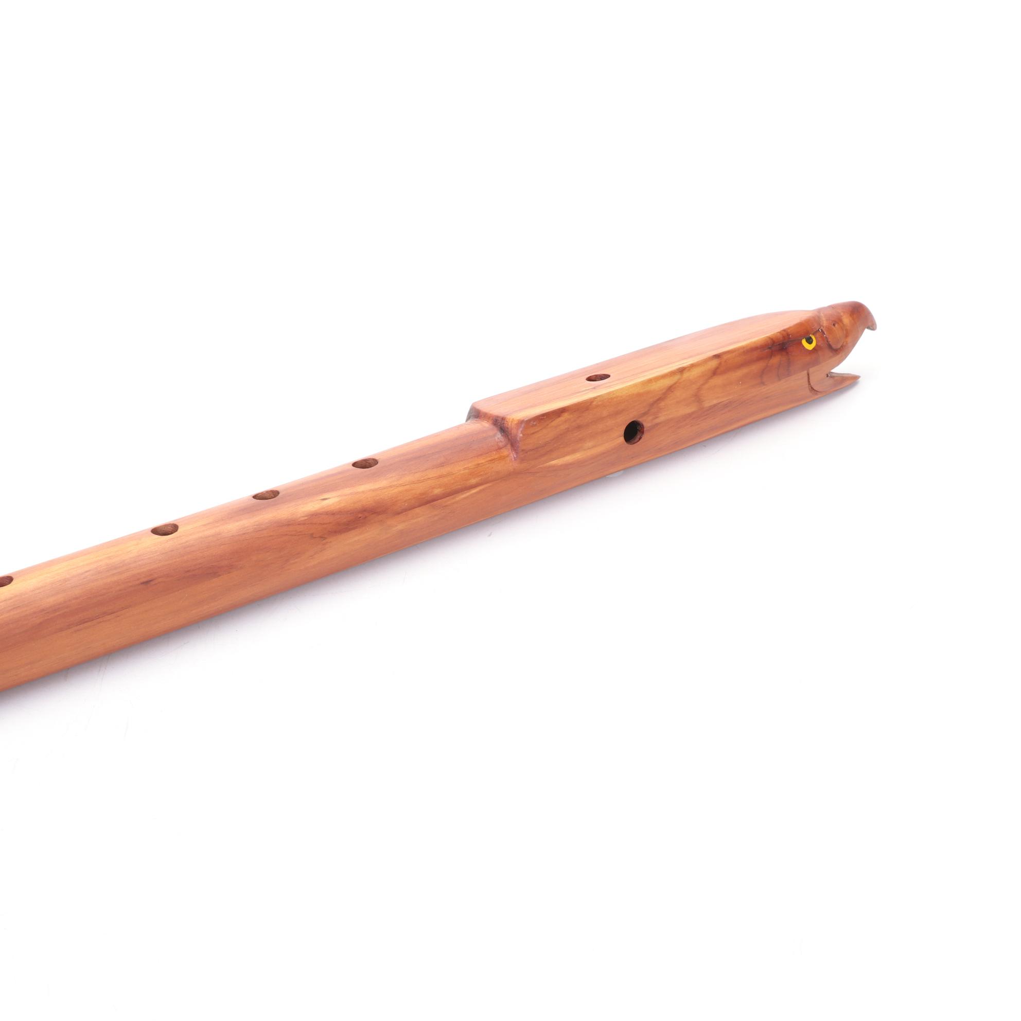 Carved Wooden Native American Style Eagle Motif Flute